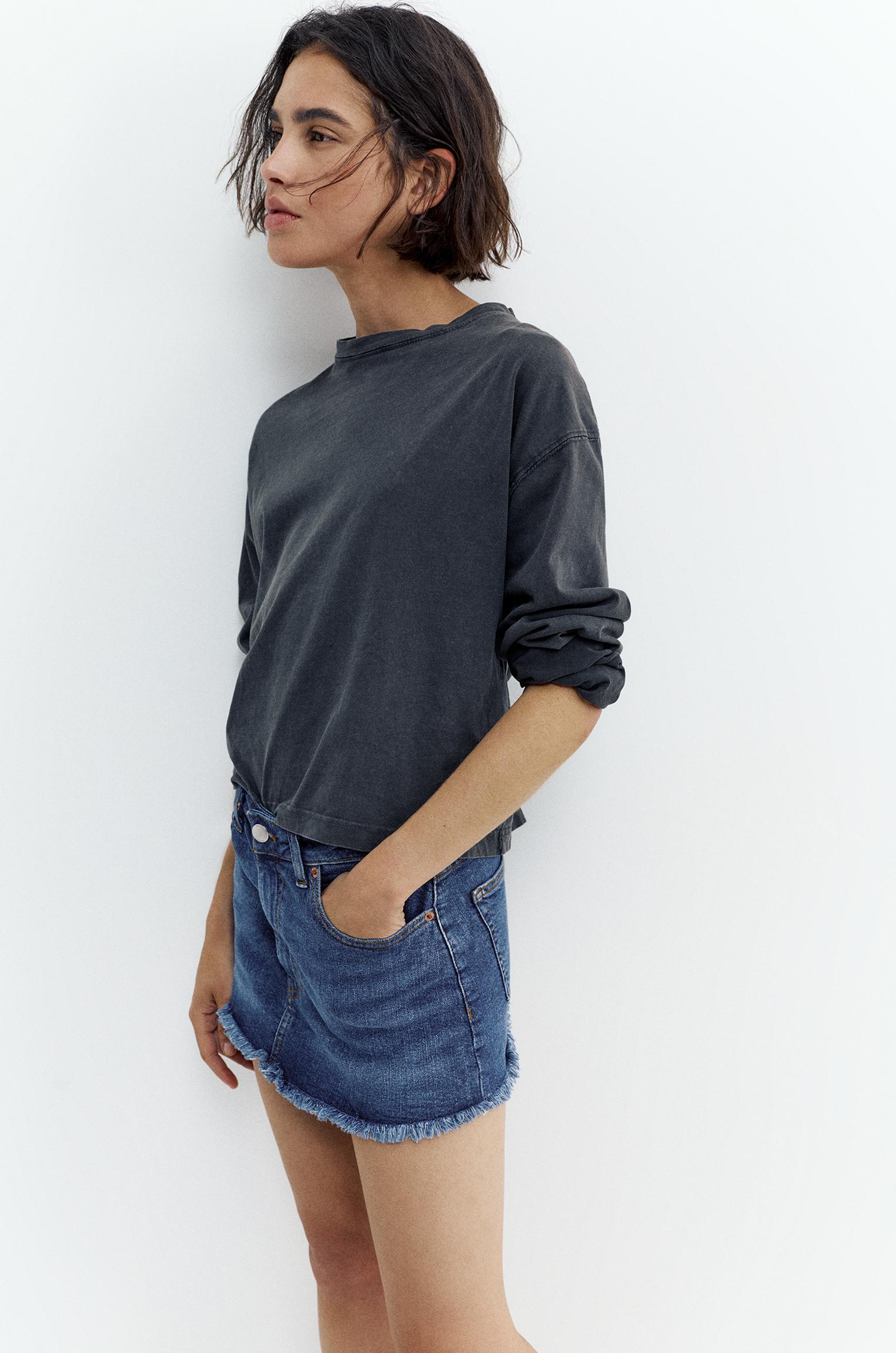 Denim skort — Dark blue