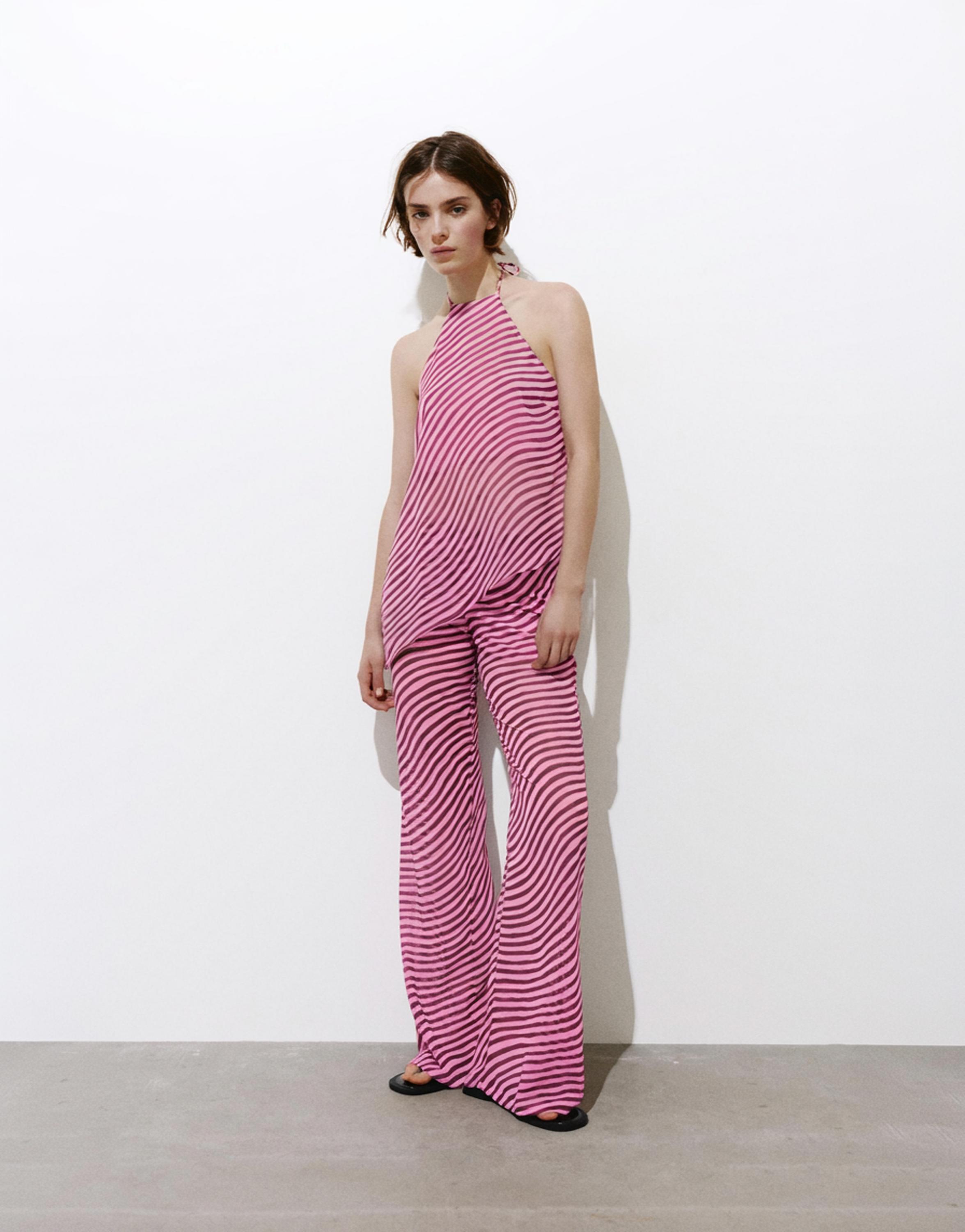 Wavy flowing trousers — Pink