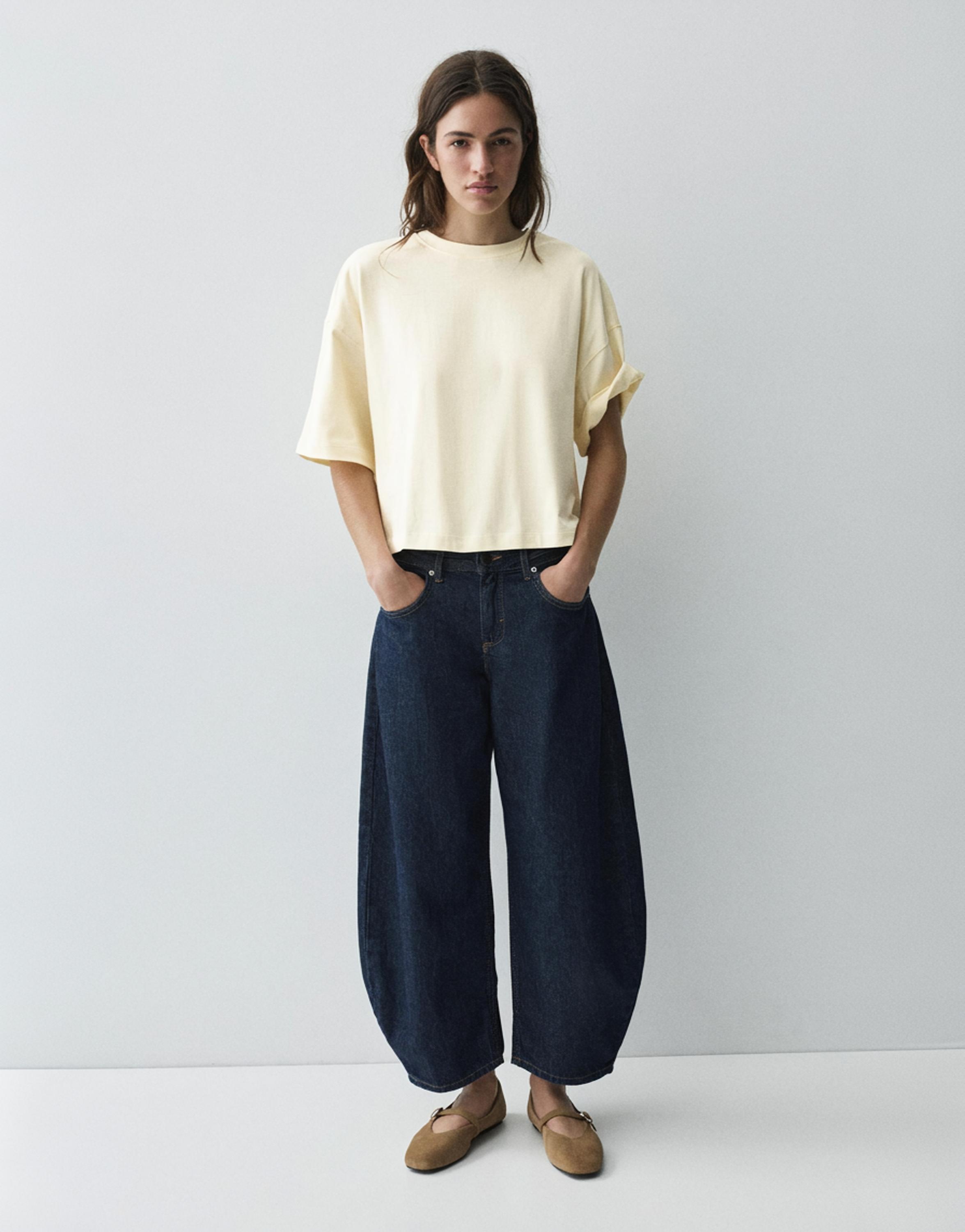 Boxy fit short sleeve T-shirt — Vanilla