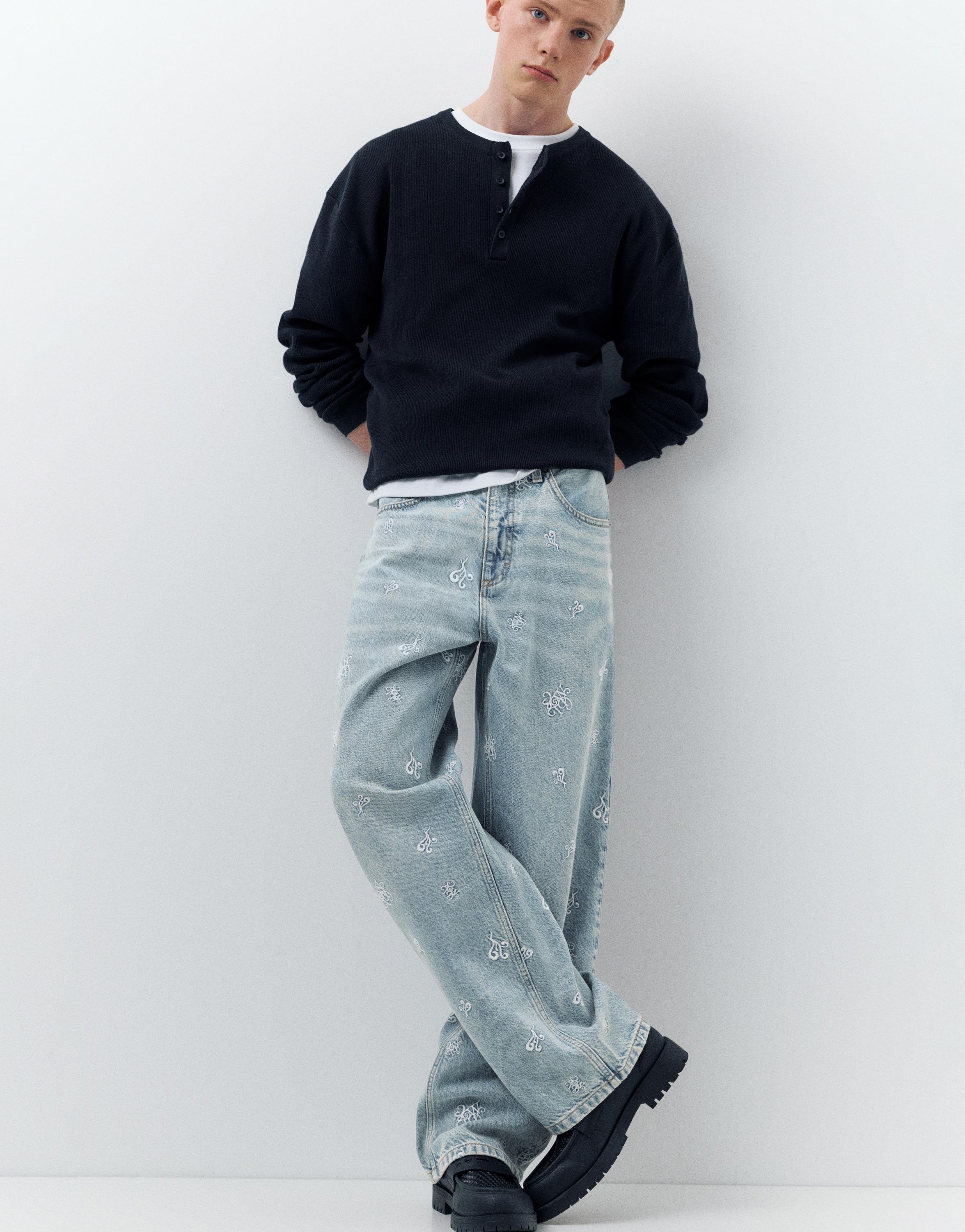 STWD Nakışlı Baggy Jean - Görsel 14