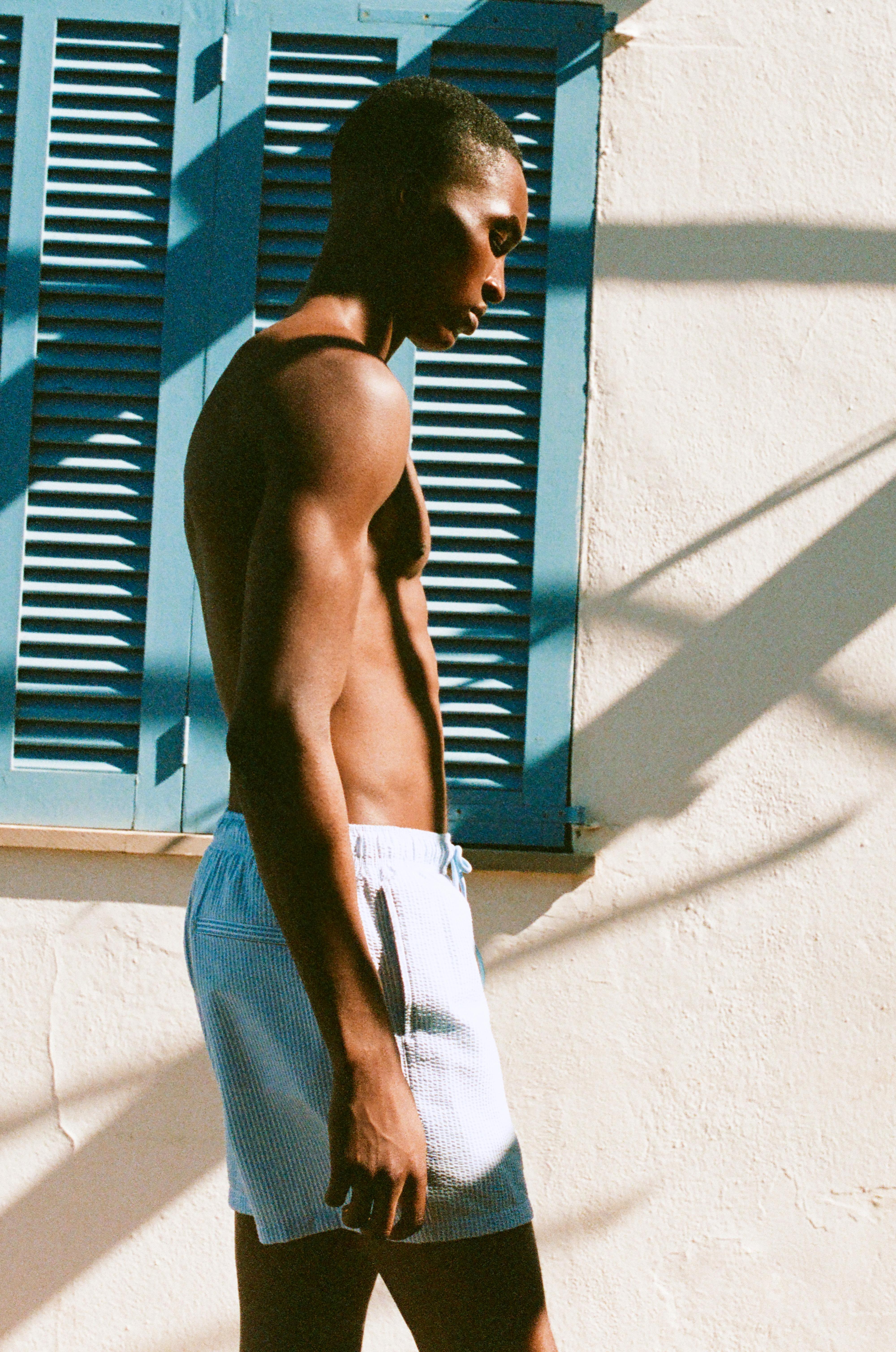 Gofre kumaş çizgili mayo - Görsel 18