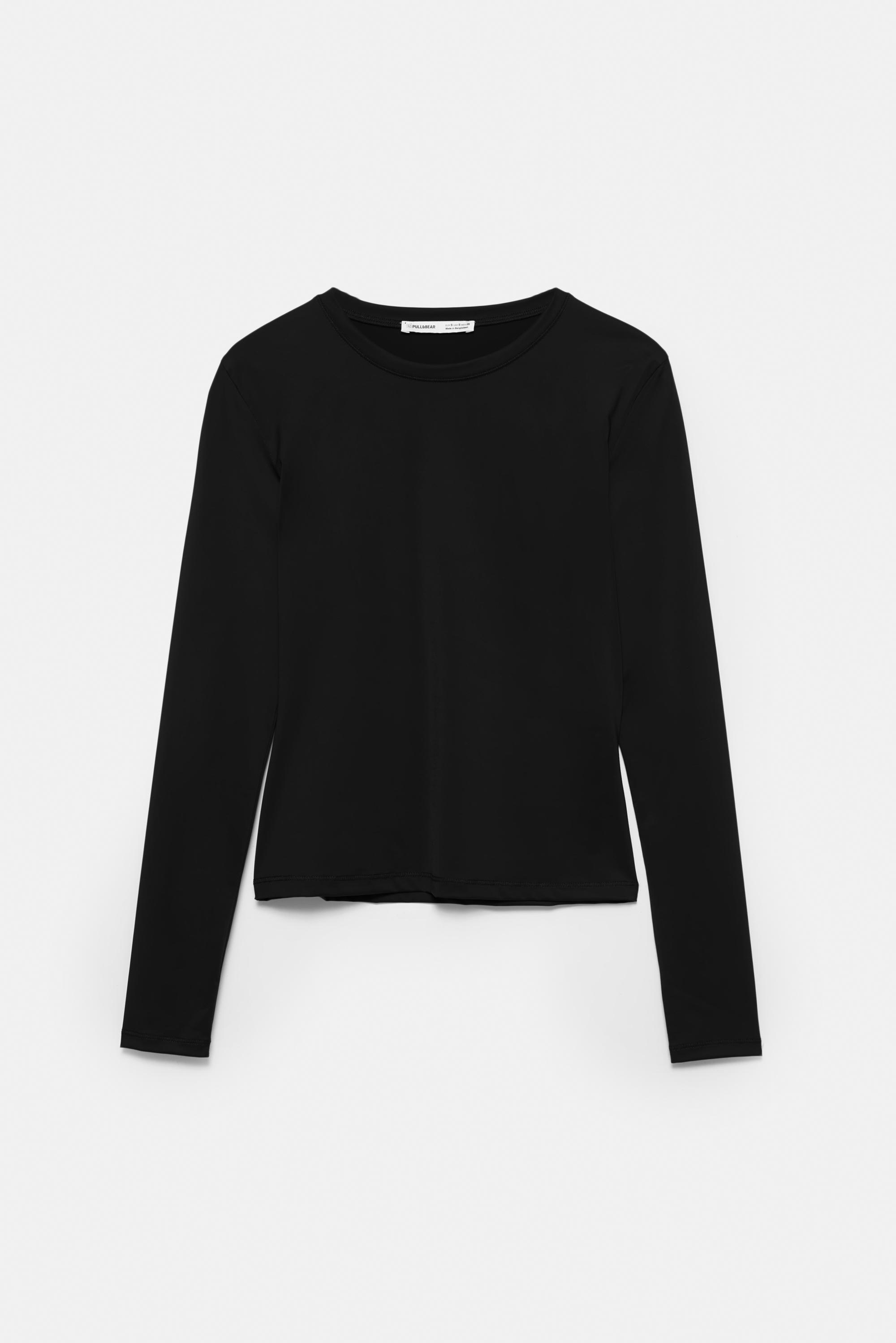 Fitted polyamide T-shirt — Black