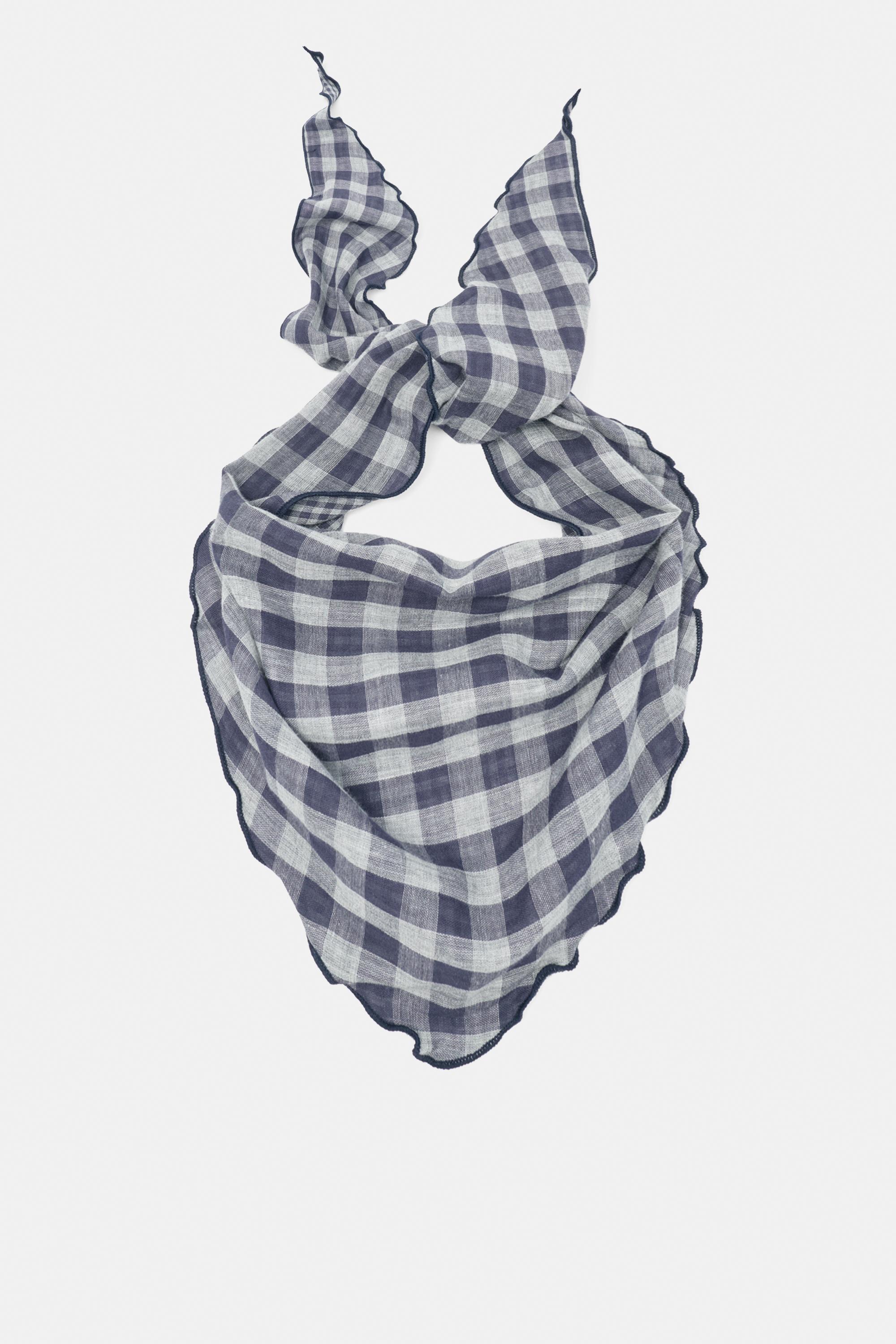 Check-print bandana — Blue
