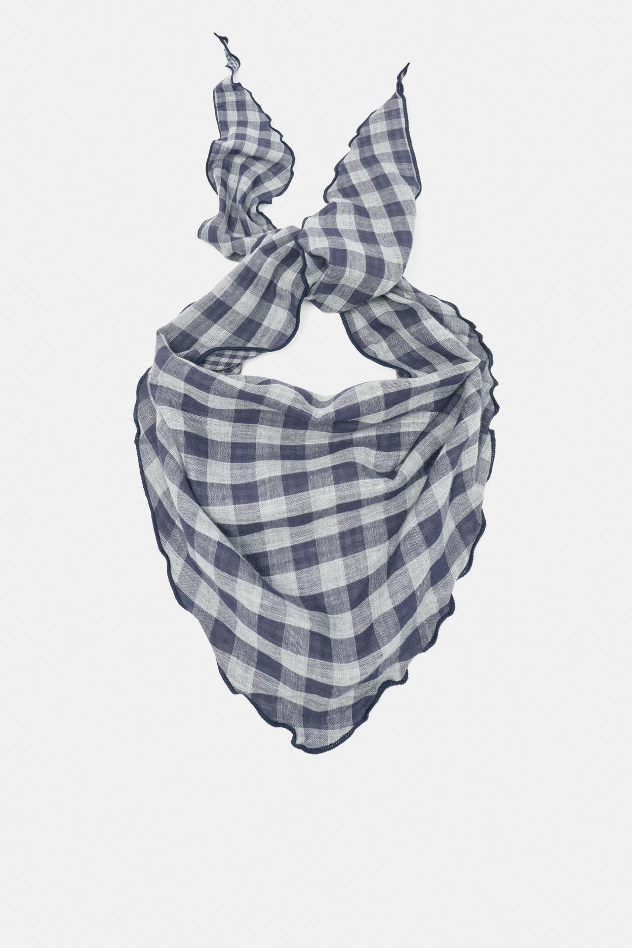 Check-print bandana — Blue