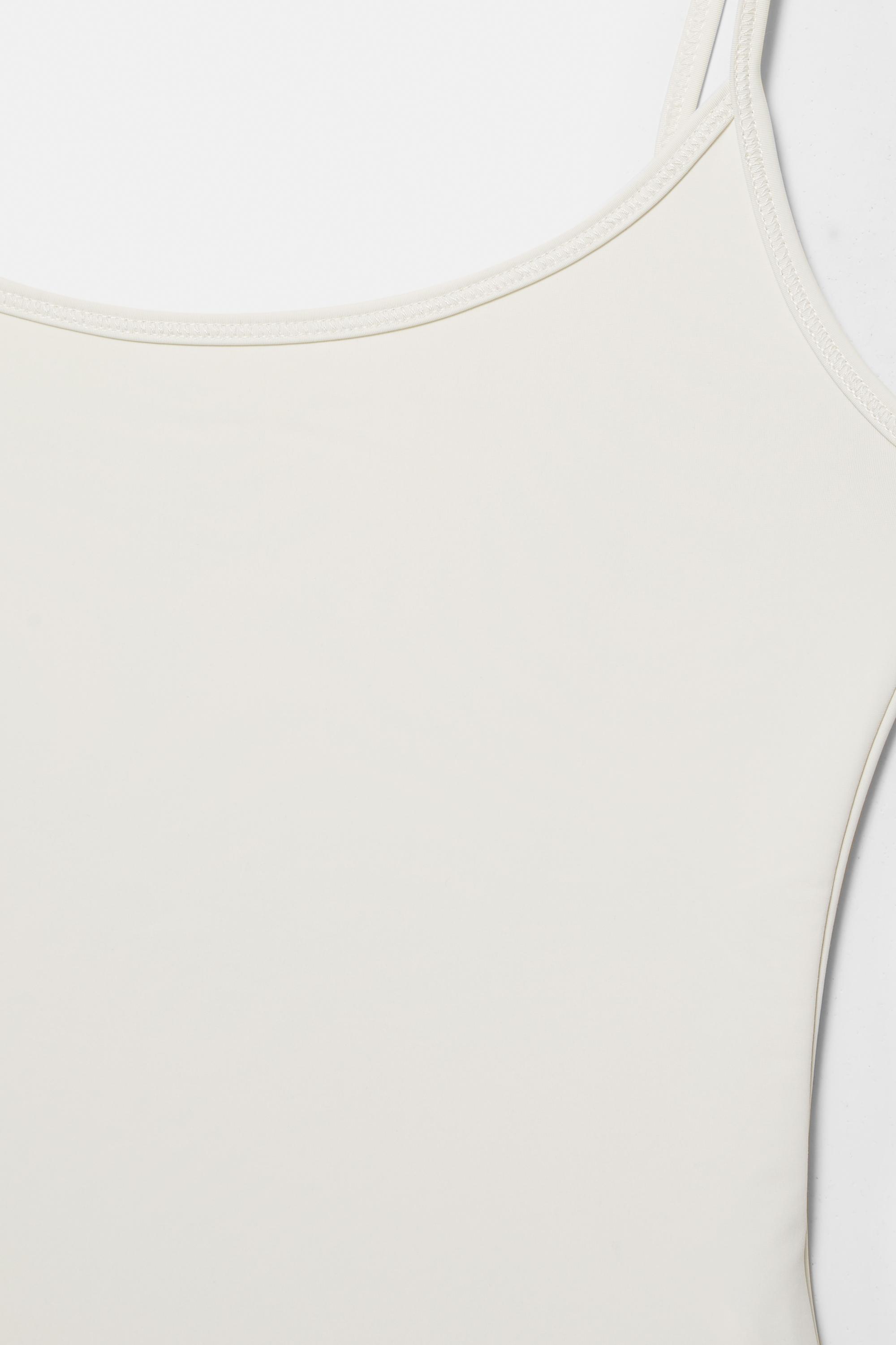 Polyamide bodysuit with thin straps — Cream