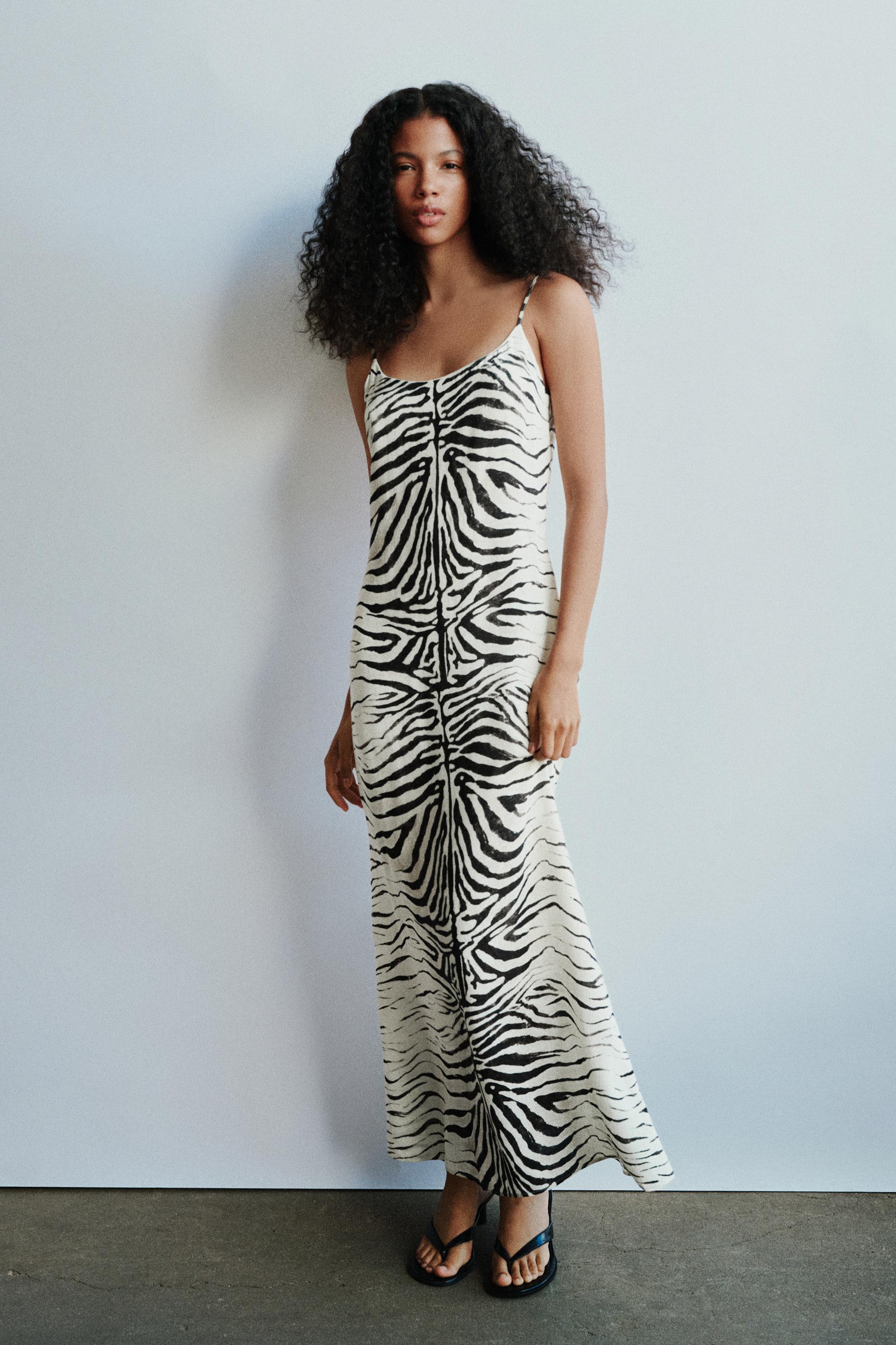Zebra print midi dress — Ice
