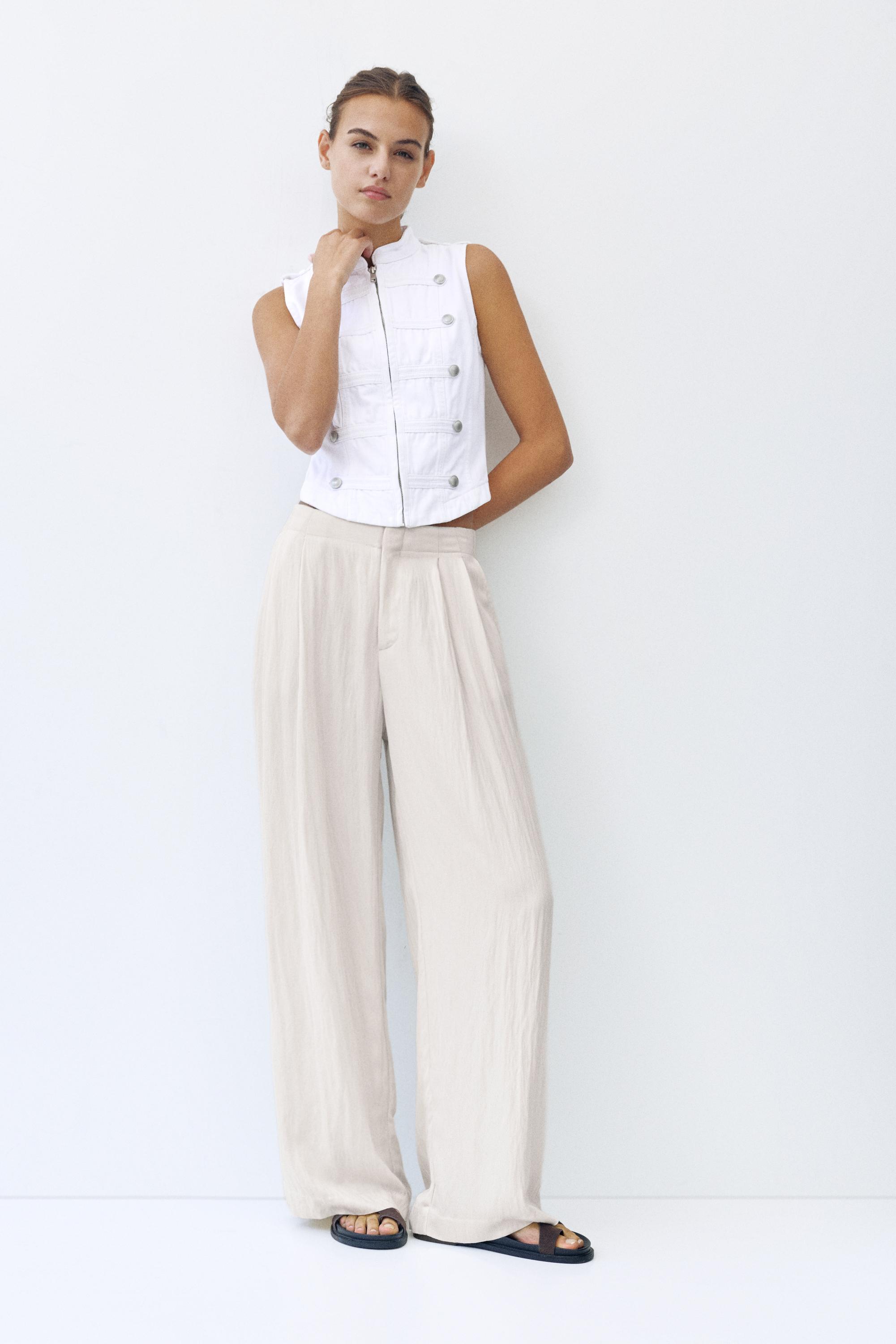 Darted smart trousers — Ecru