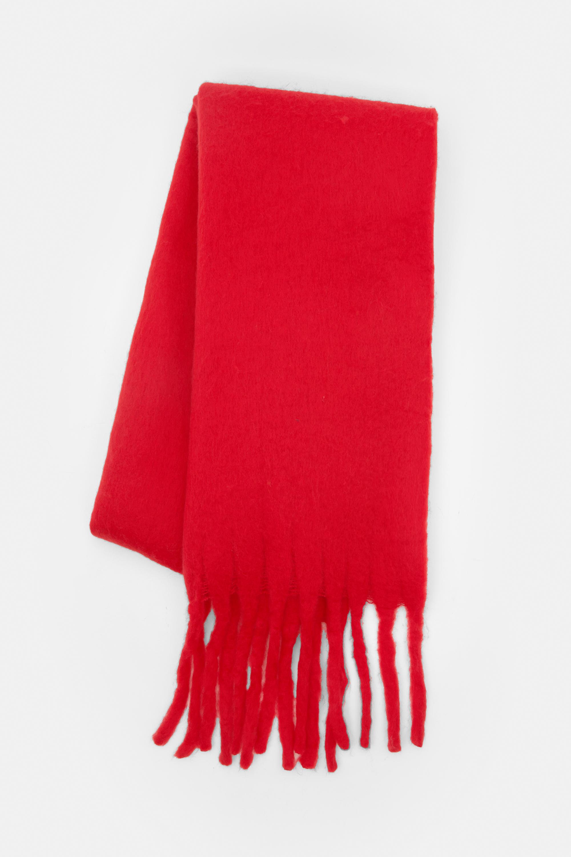 Maxi mohair-effect scarf — Red