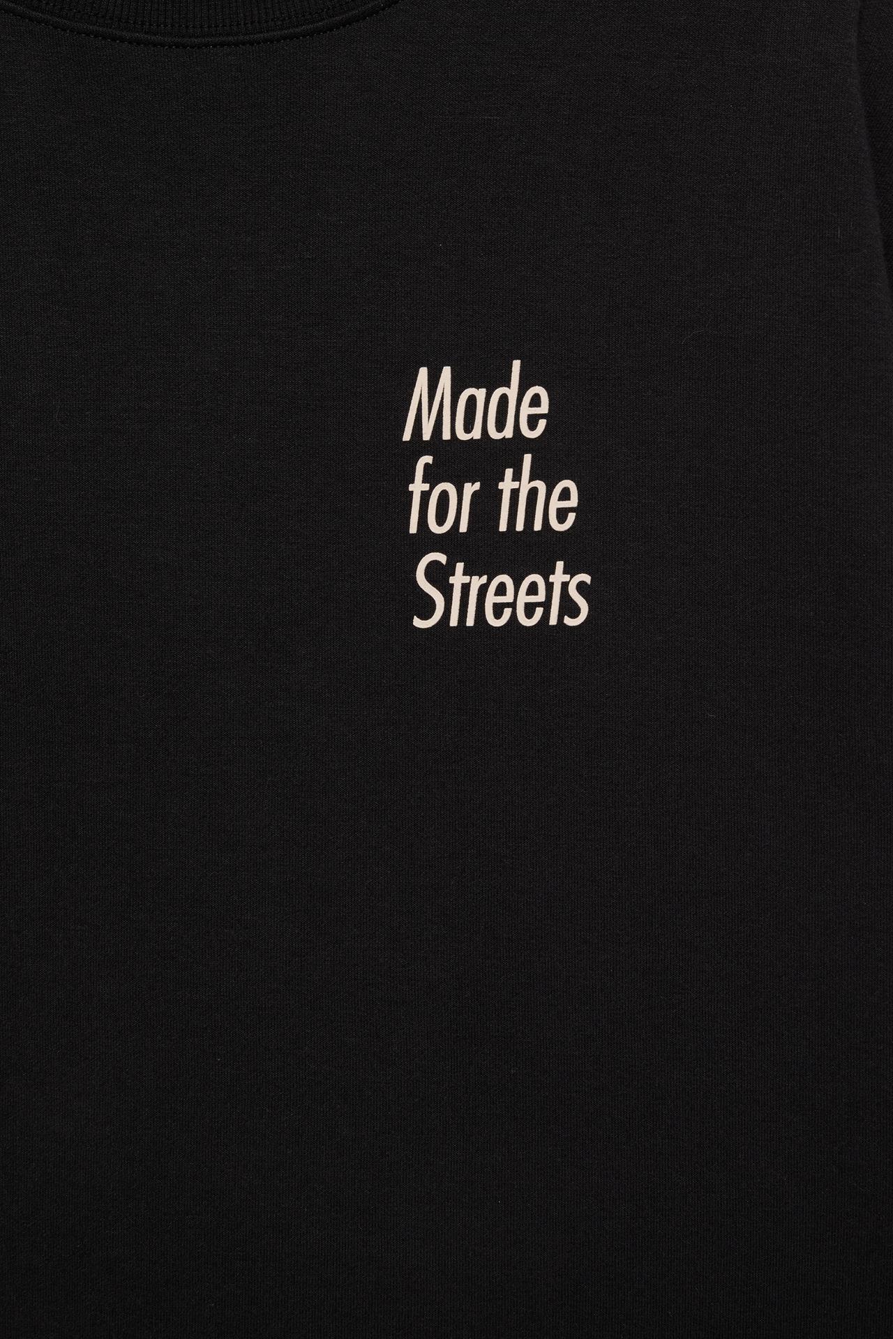 Short sleeve sweatshirt with graphic — Black