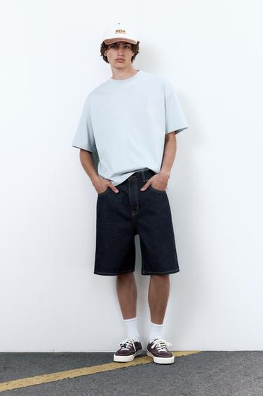 Boxy-fit T-shirt with graphic — Pale blue 4