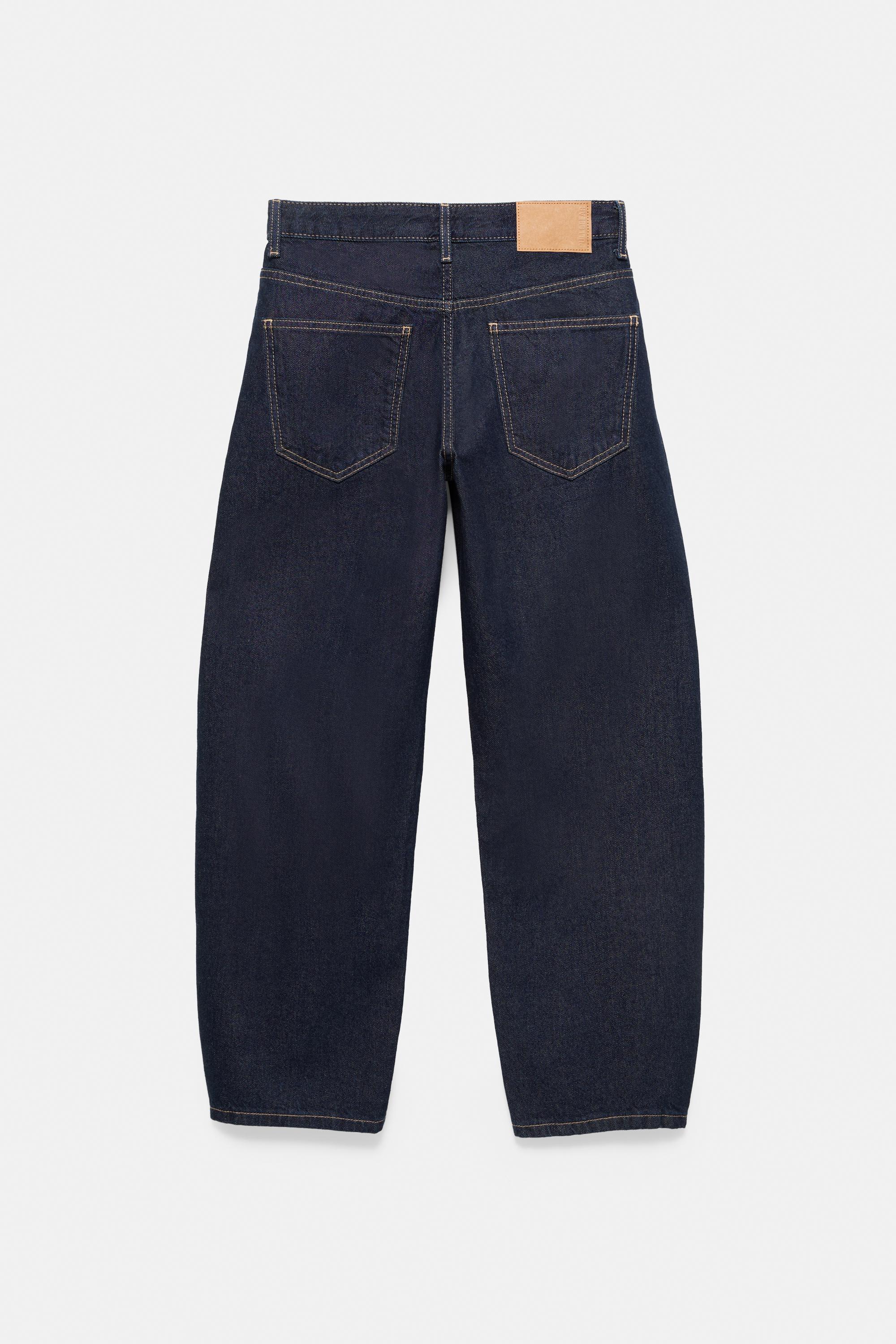 Low-rise barrel jeans — Navy