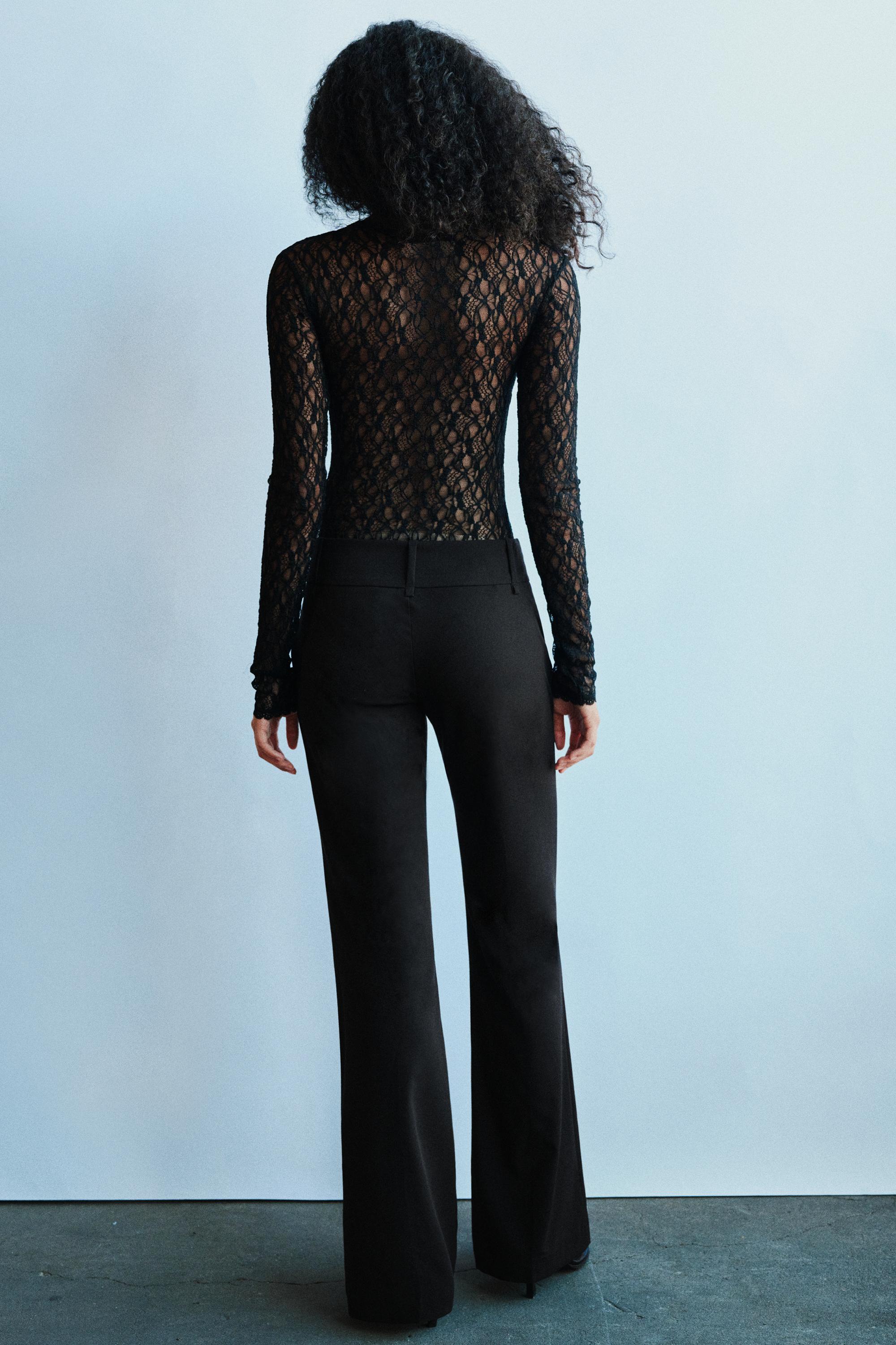 Flared trousers with belt loops — Black