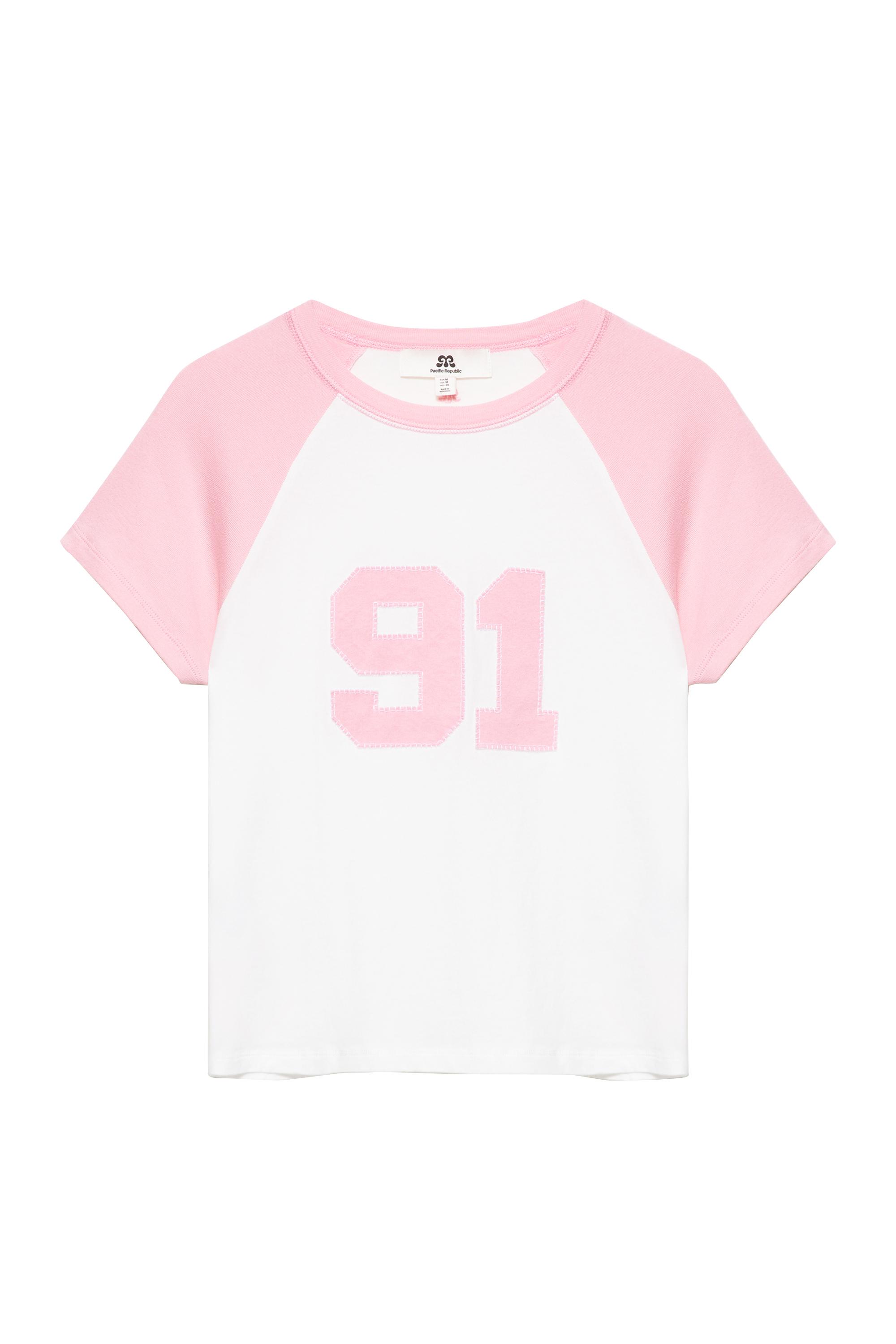 Pull&Bear Numara baskılı reglan tişört görsel 3