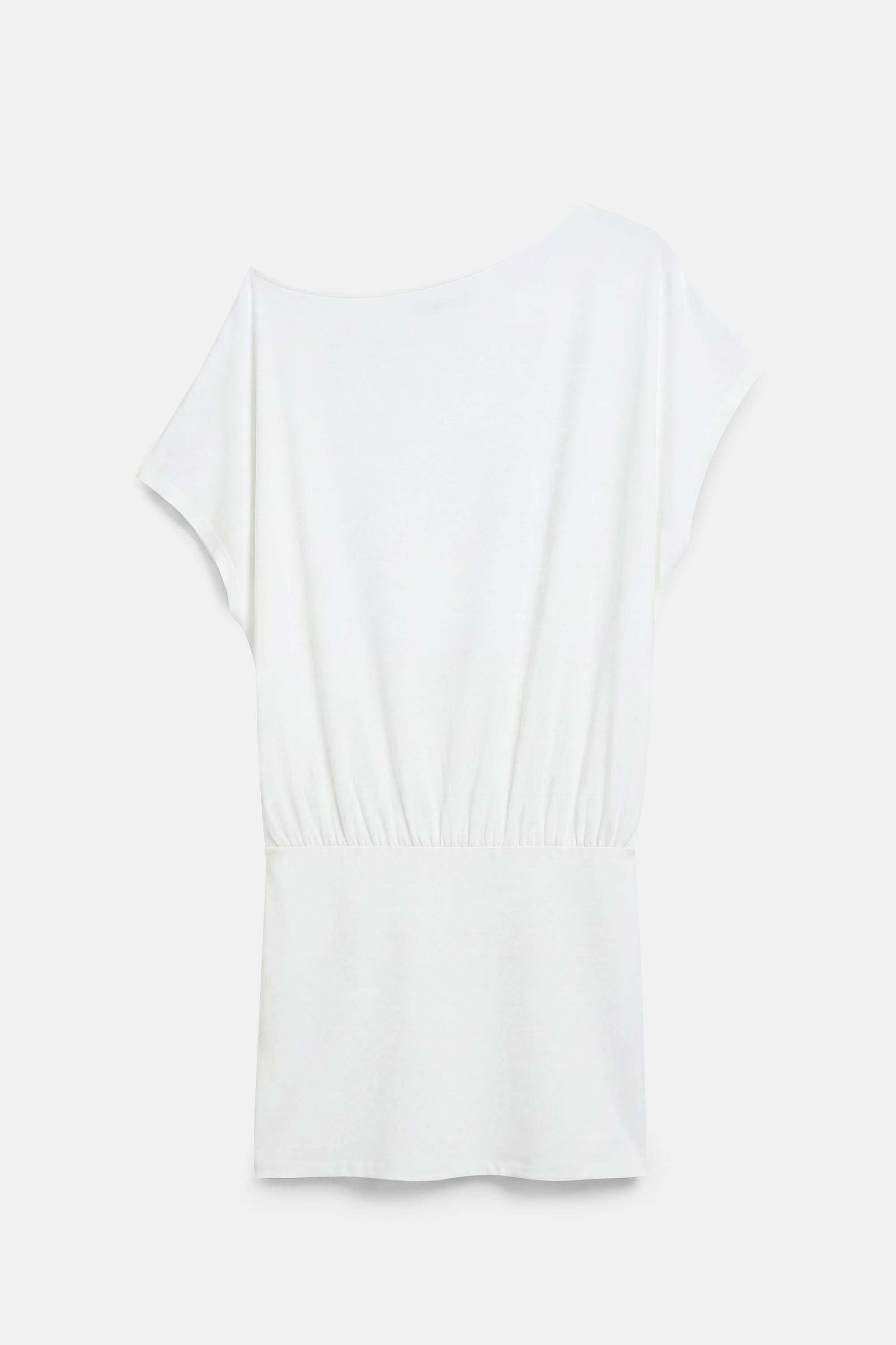 Short asymmetric dress — White