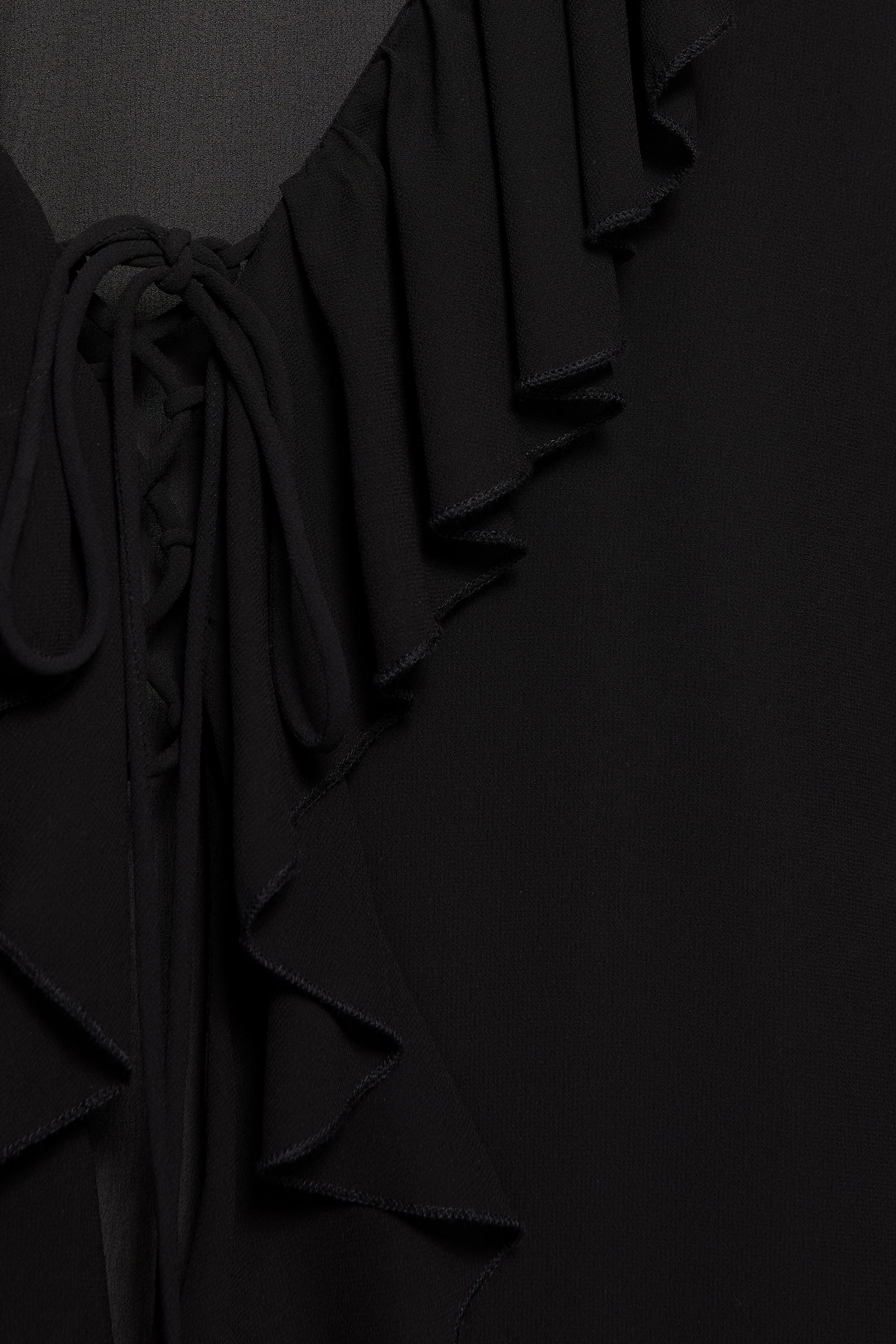 Long ruffle kimono — Black