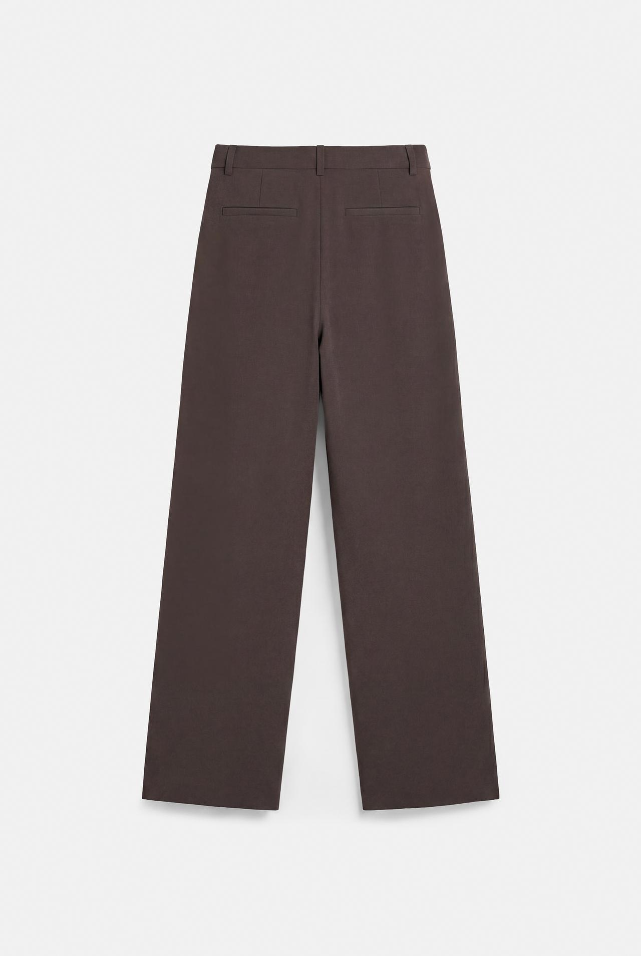 Slim fit straight smart trousers — Brown