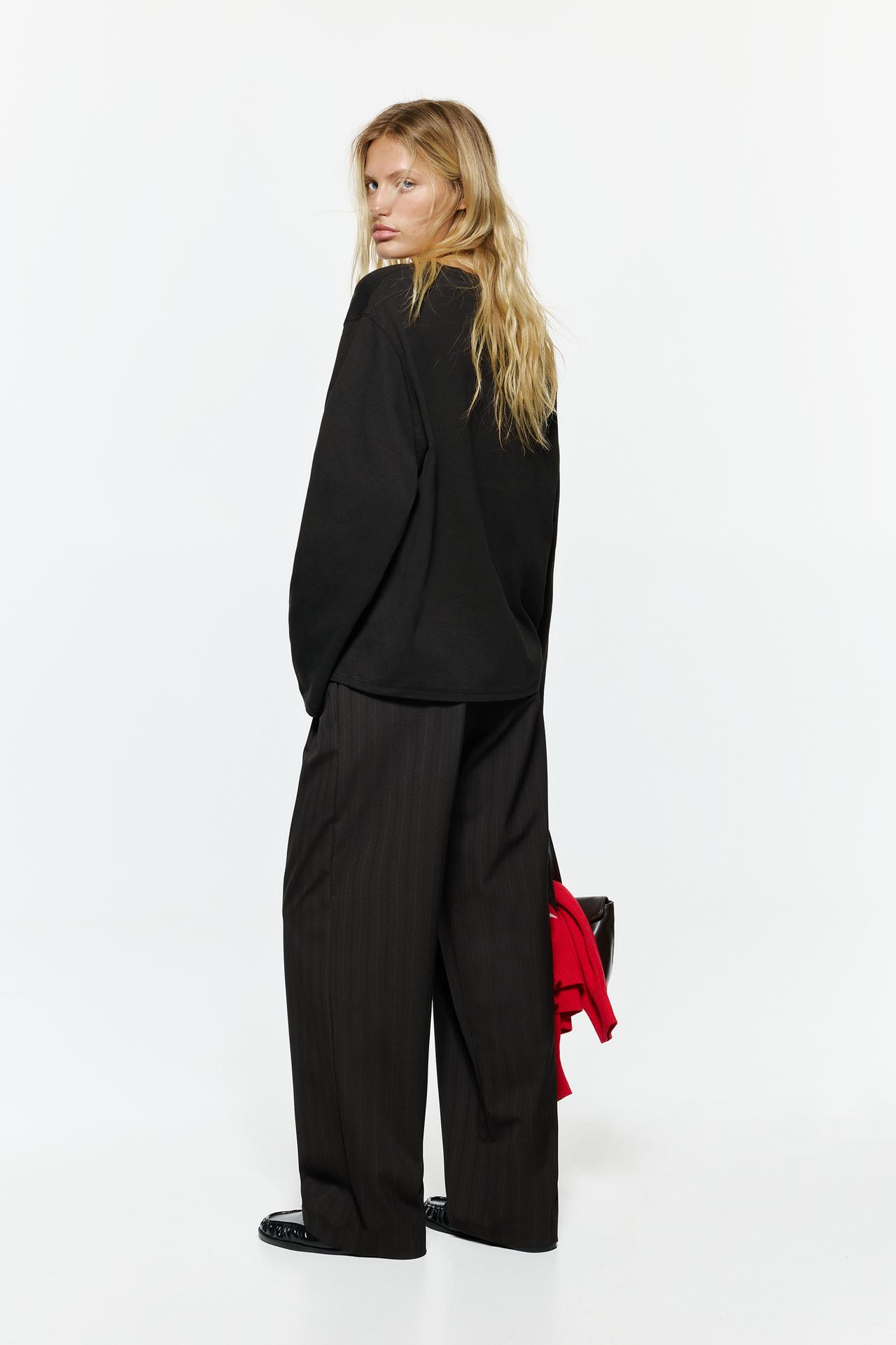 Oversize long sleeve T-shirt — Black