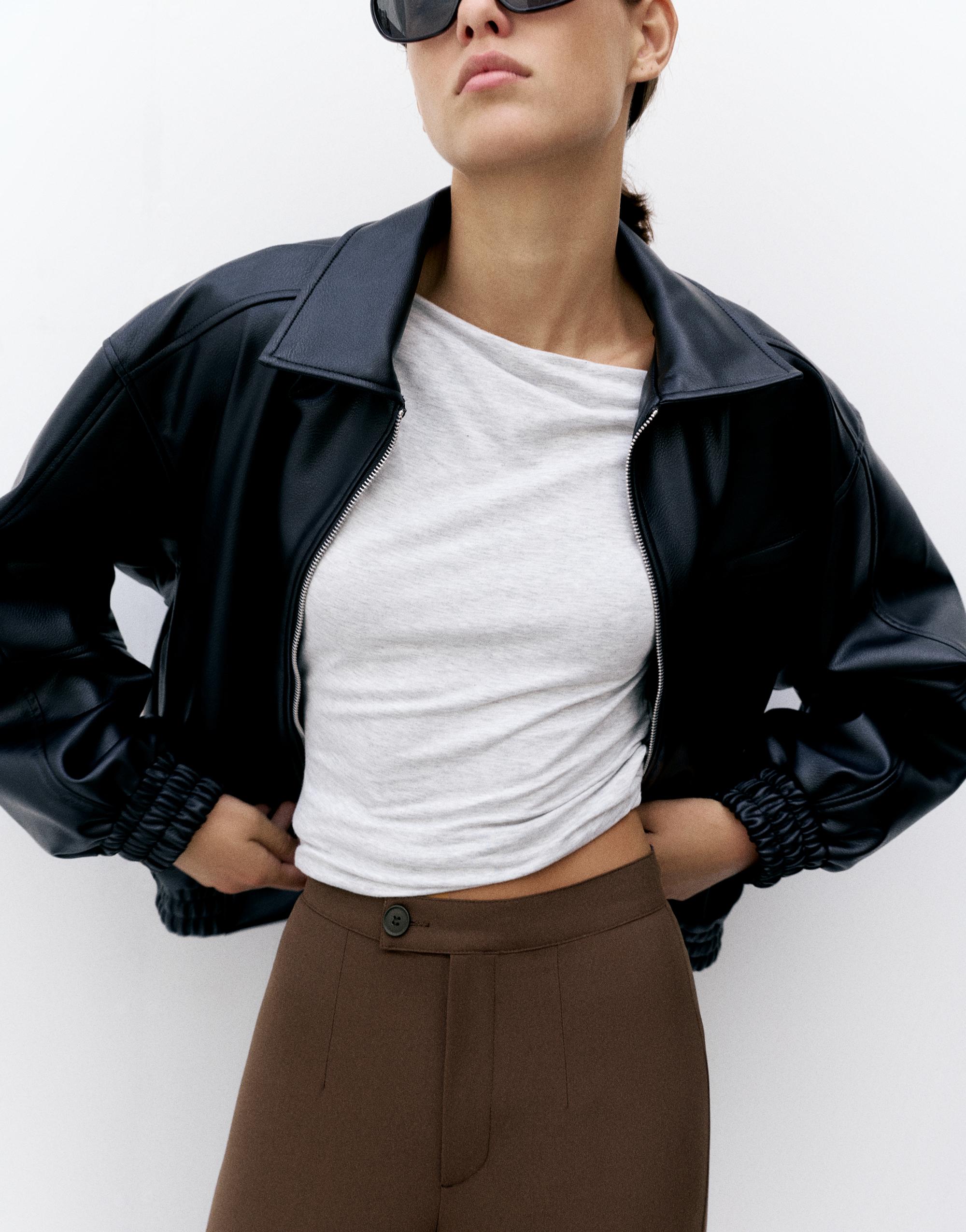 Straight-leg darted trousers — Brown