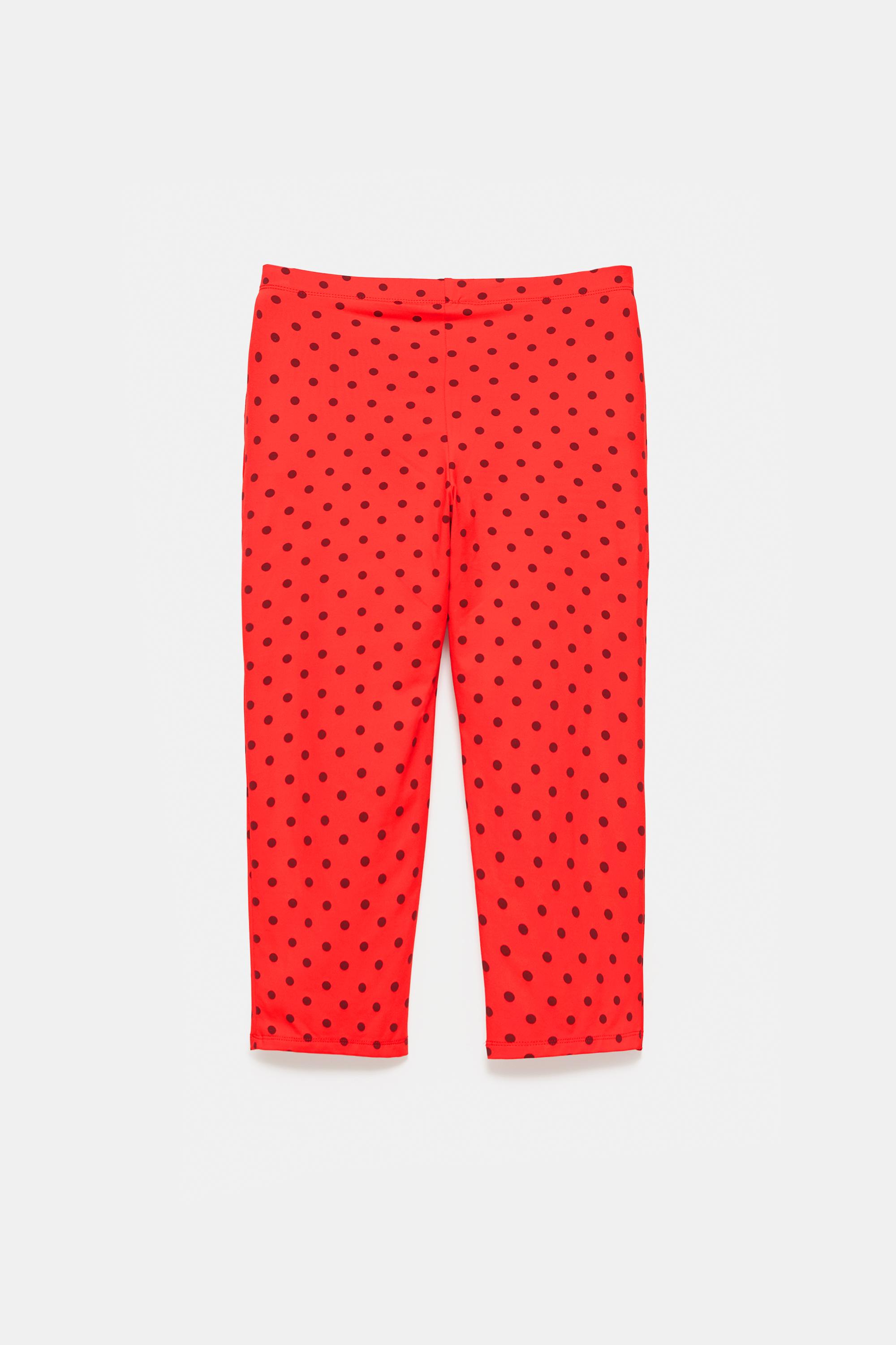 Polka dot capris — Red