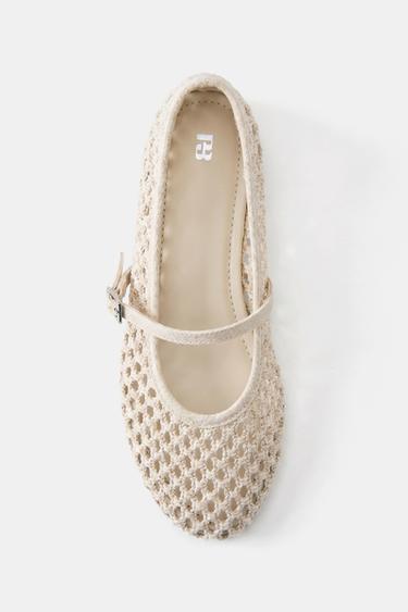 Crochet ballerina shoes — Ecru 3