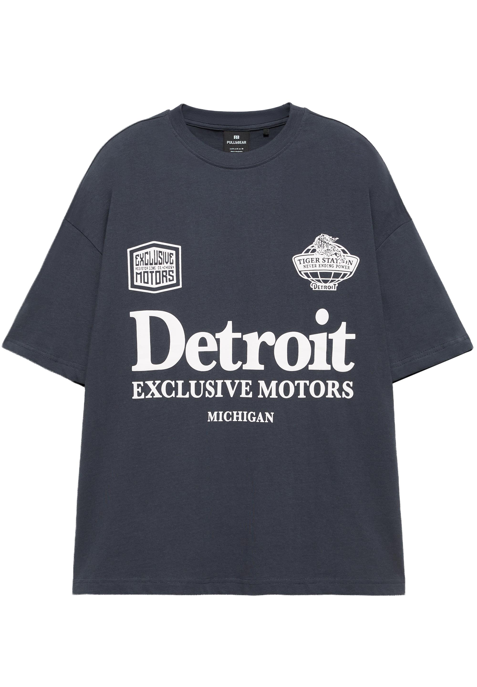 Boxy Detroit T-shirt — Dark navy