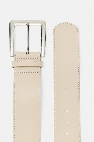 Leather effect belt — Cream 4
