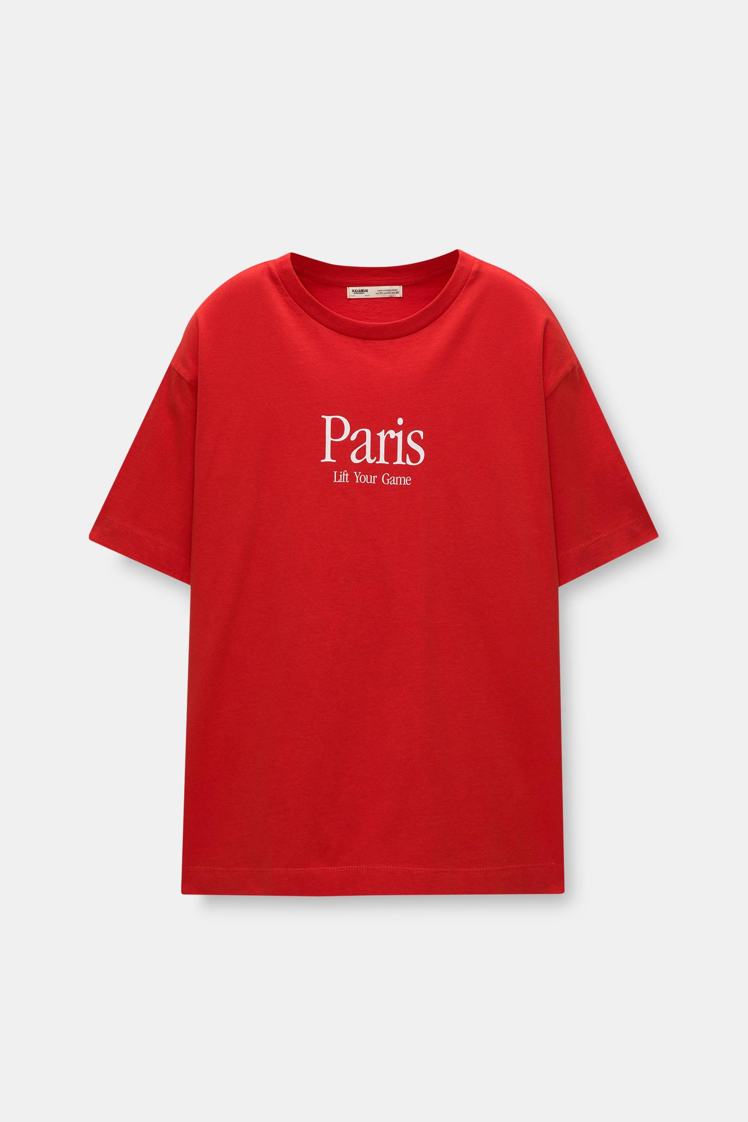 Maglietta rossa Paris PULL BEAR