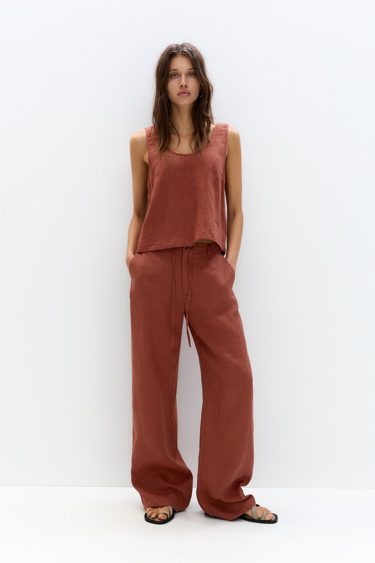 100% linen smart trousers