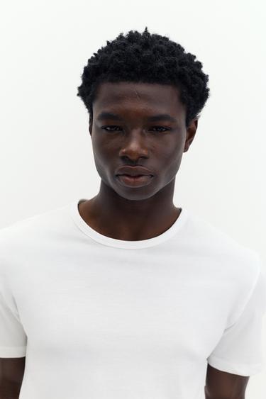 Slim fit basic T-shirt — White 3