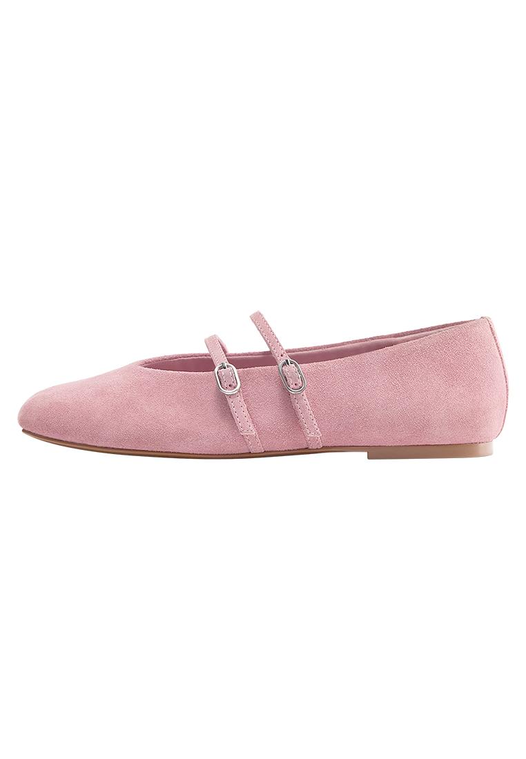 Leather strap ballerinas — Pink