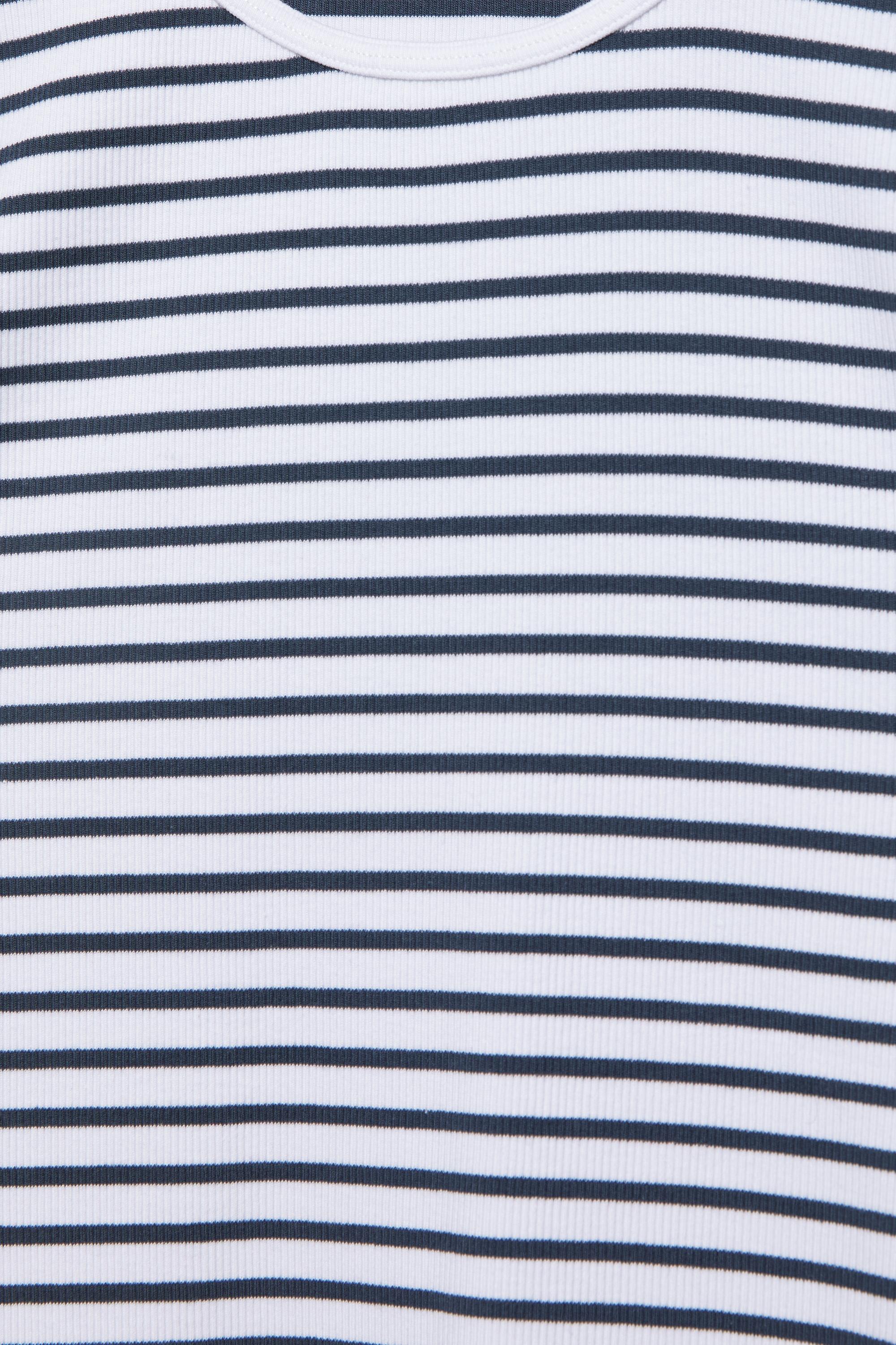 Ribbed short sleeve T-shirt — Striped