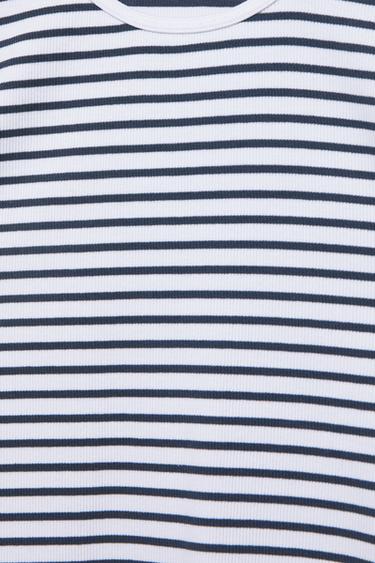 Ribbed short sleeve T-shirt — Striped 7