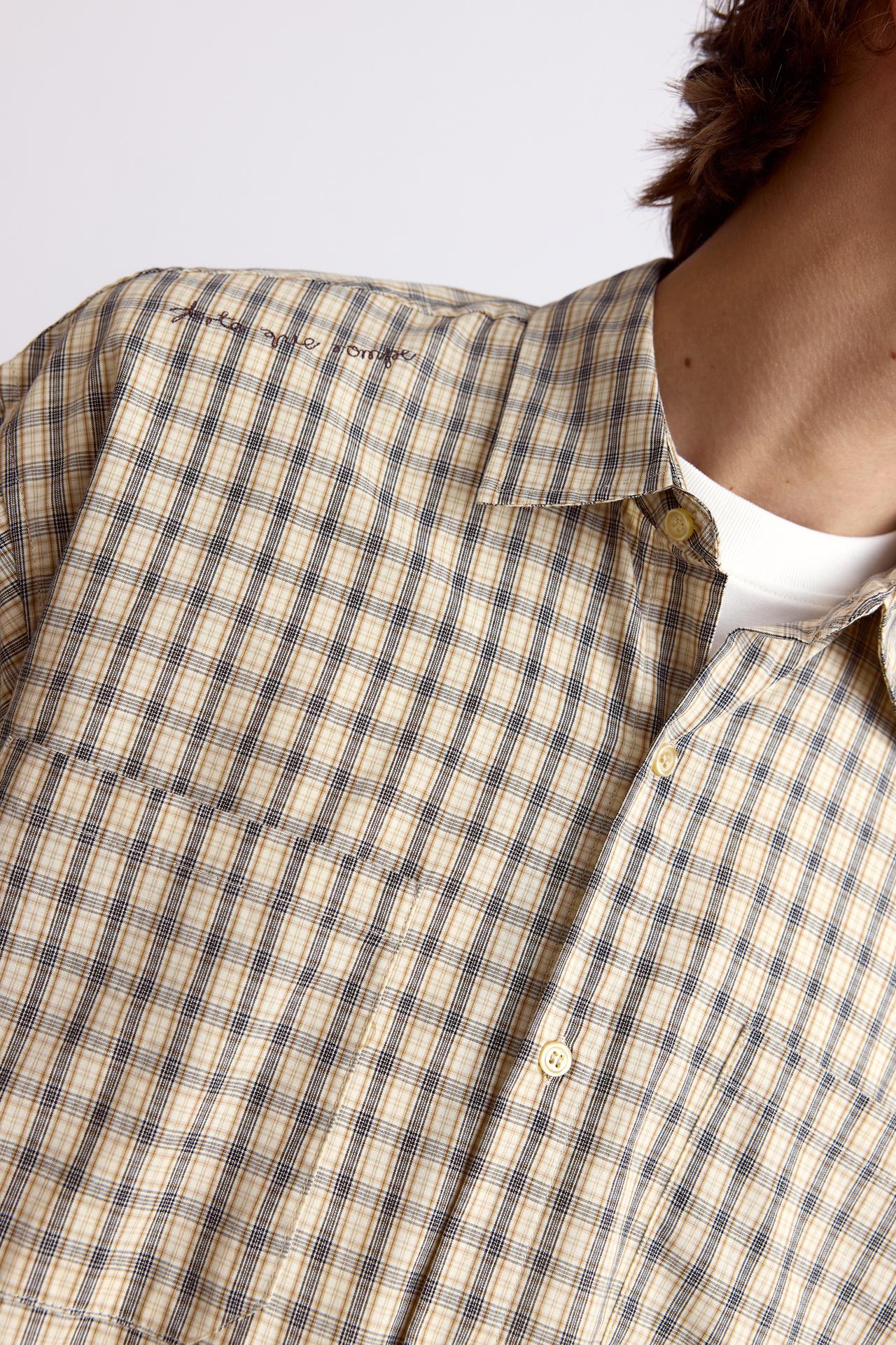 Long sleeve check shirt — Vanilla