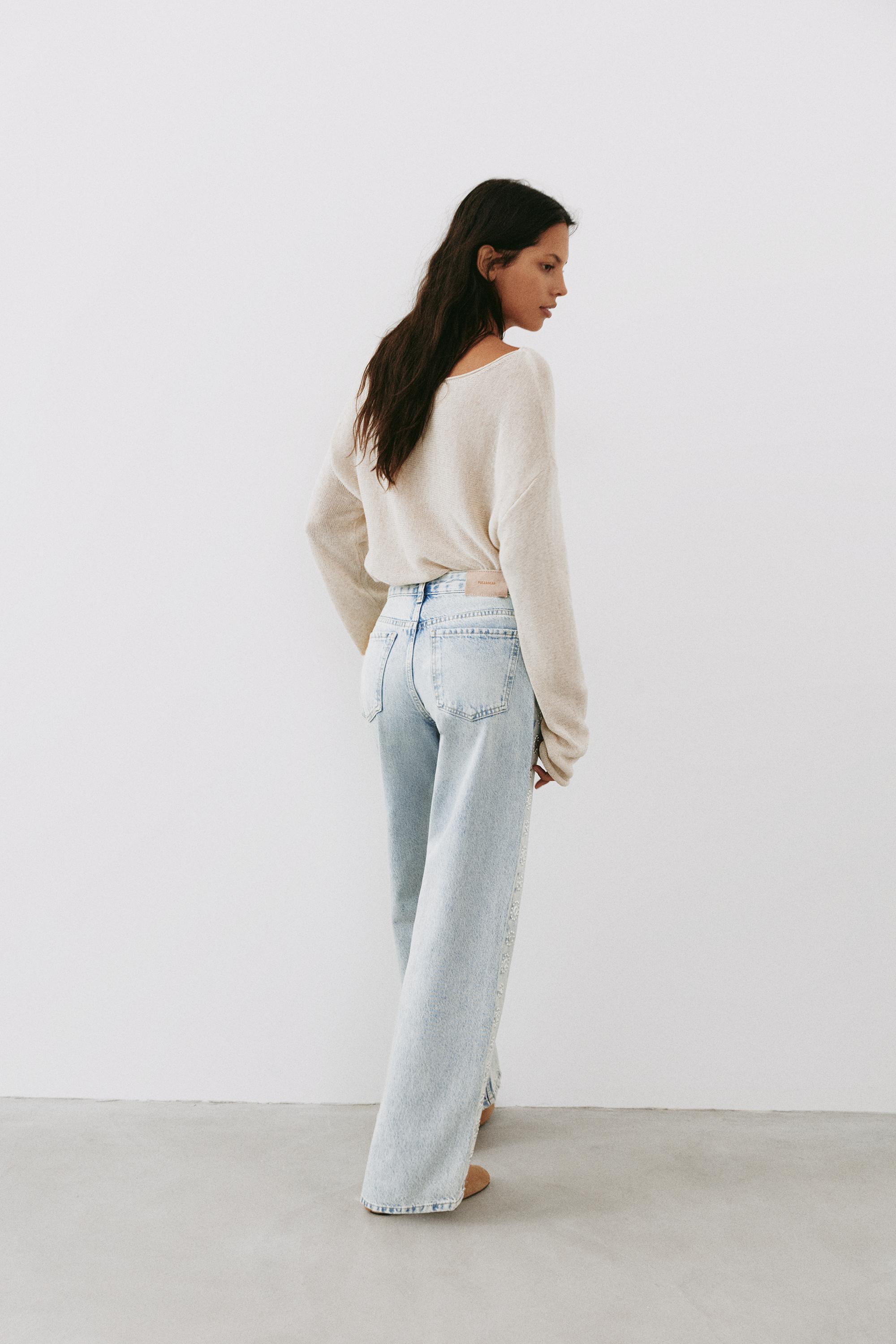 Studded baggy jeans — Pale blue
