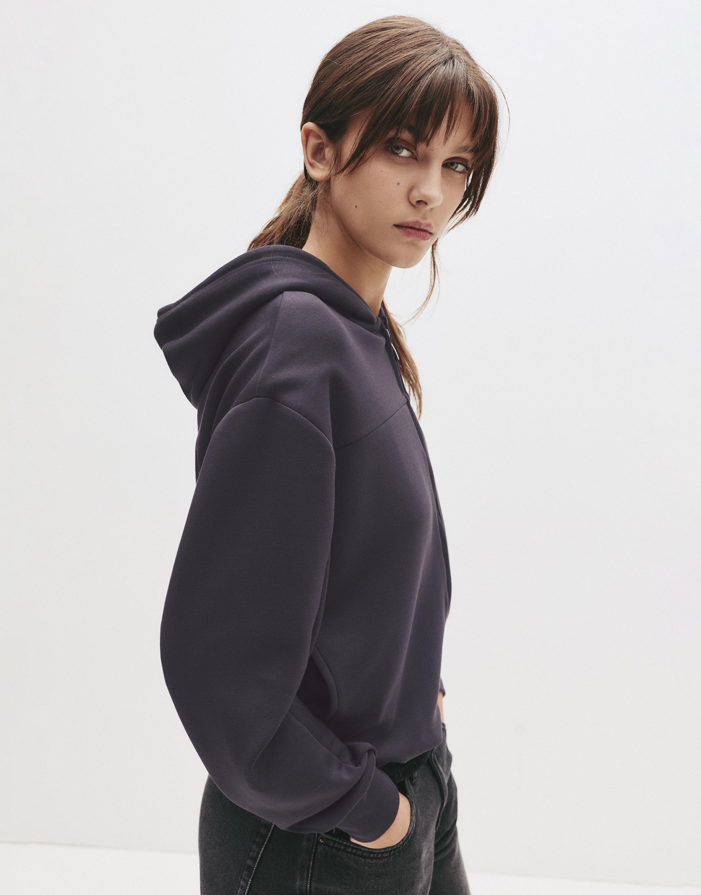 Soft touch hooded sweatshirt — Black