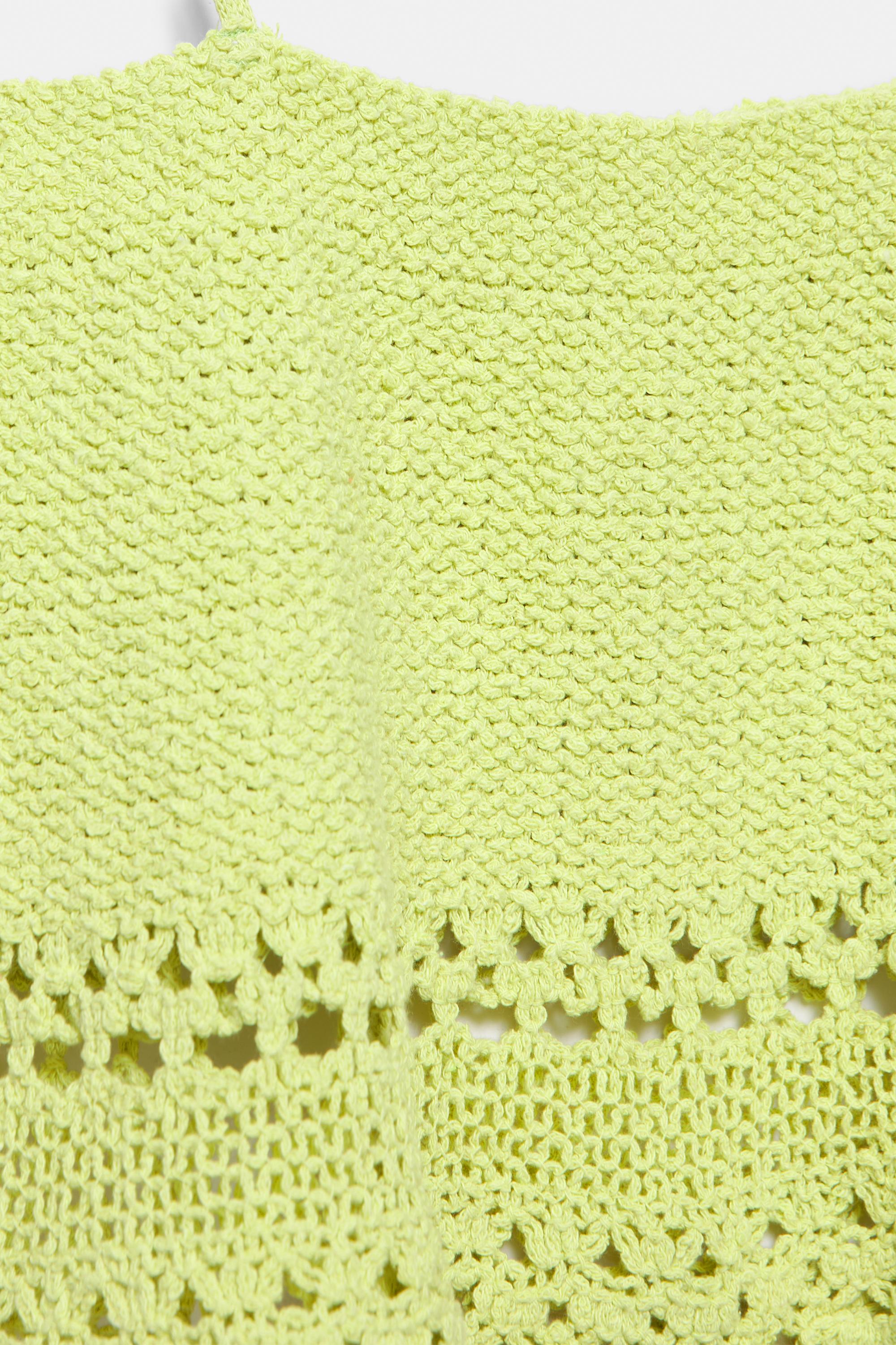 Crochet strappy top — Lime