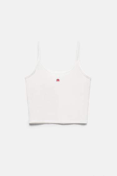 Hibiscus flower strappy top — Red 7
