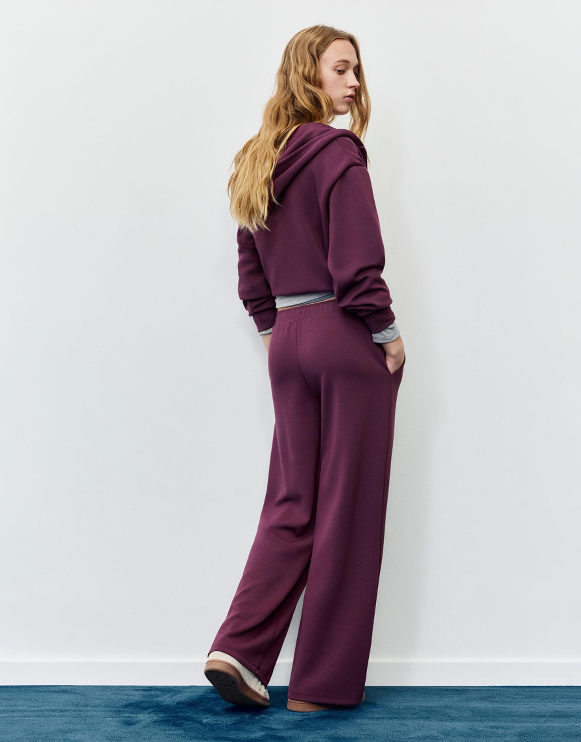 Soft-touch wide-leg trousers