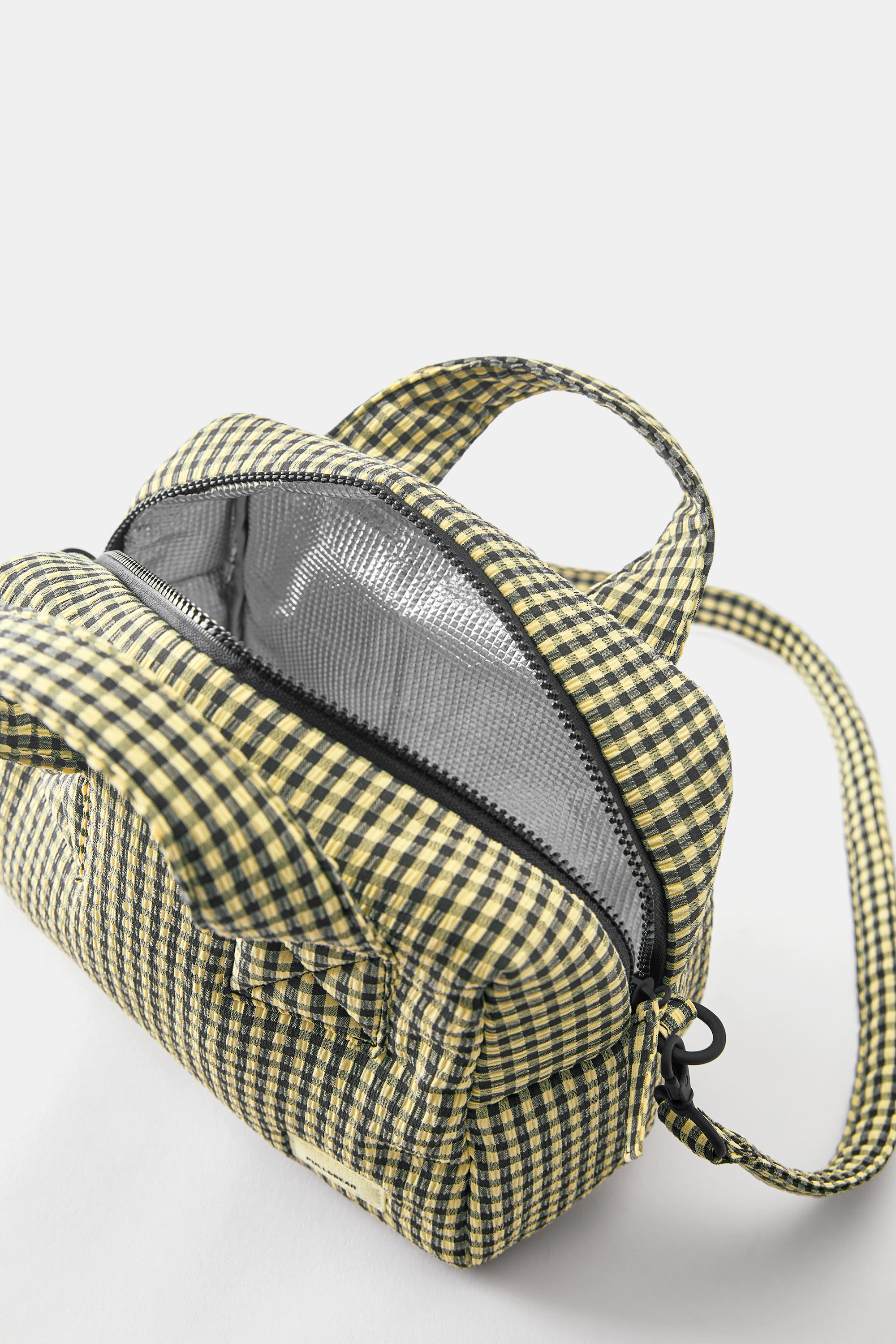Gingham lunch bag — Black