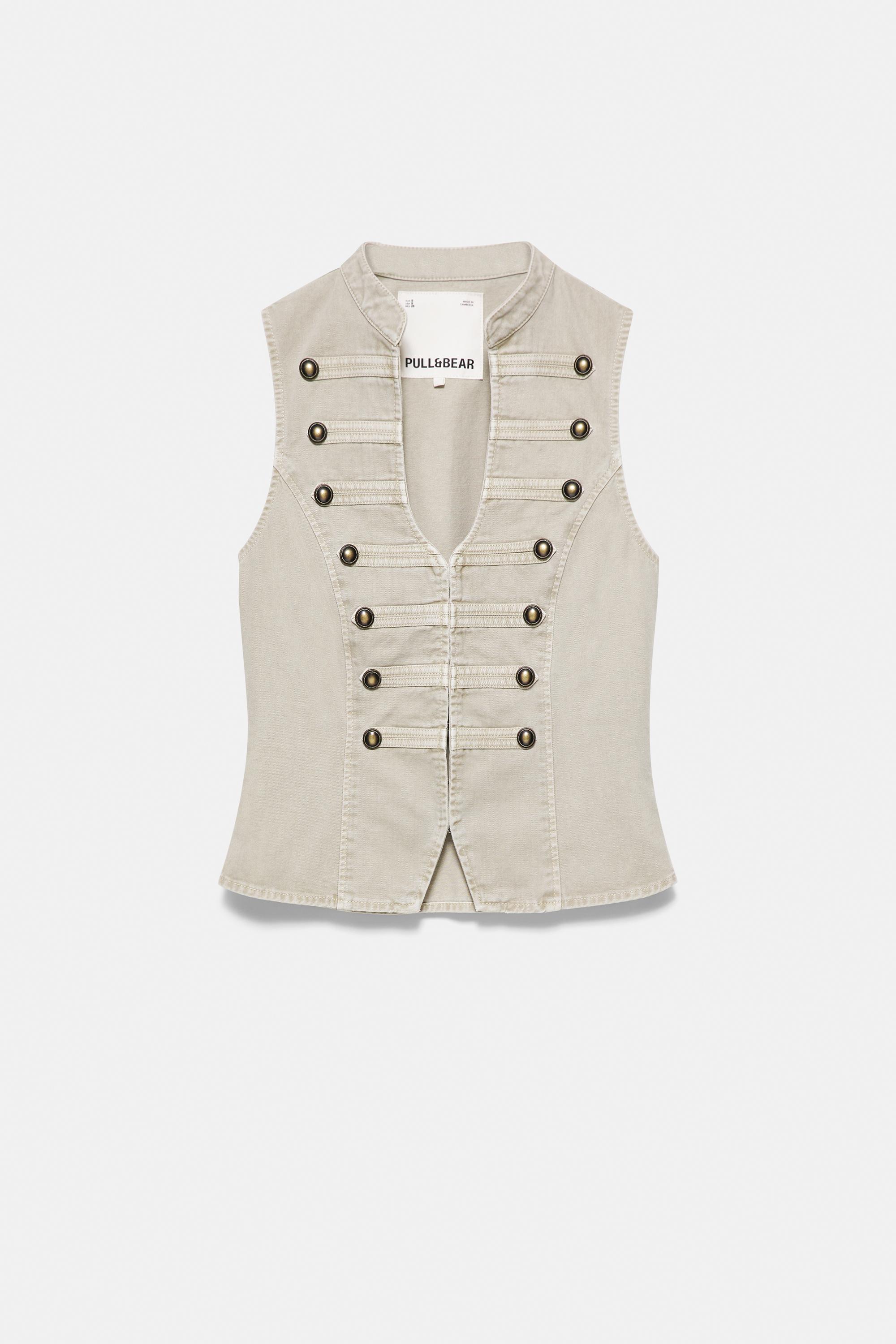 Toggle button vest — Khaki