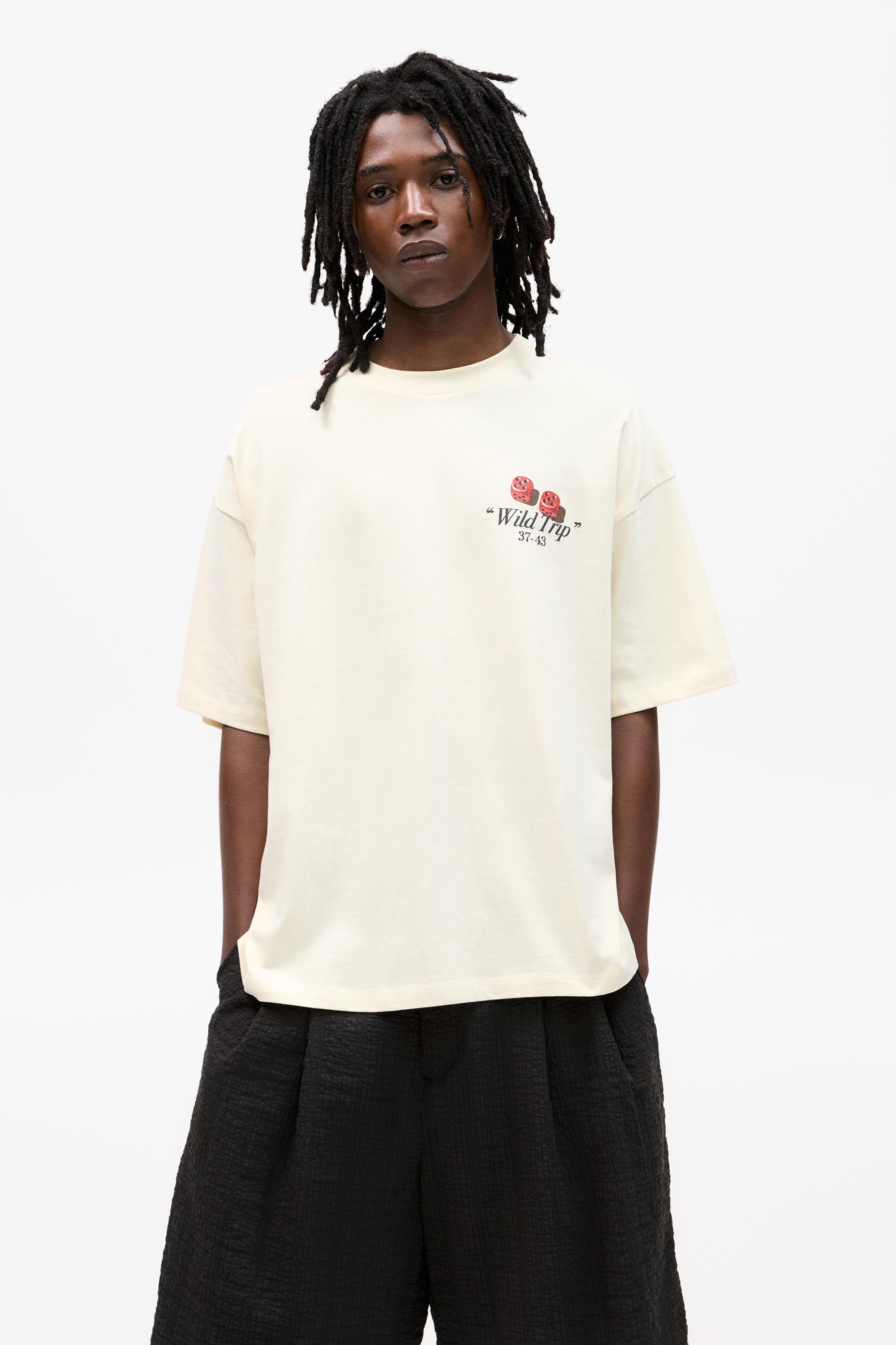 T-Shirt Mit Würfelgrafik