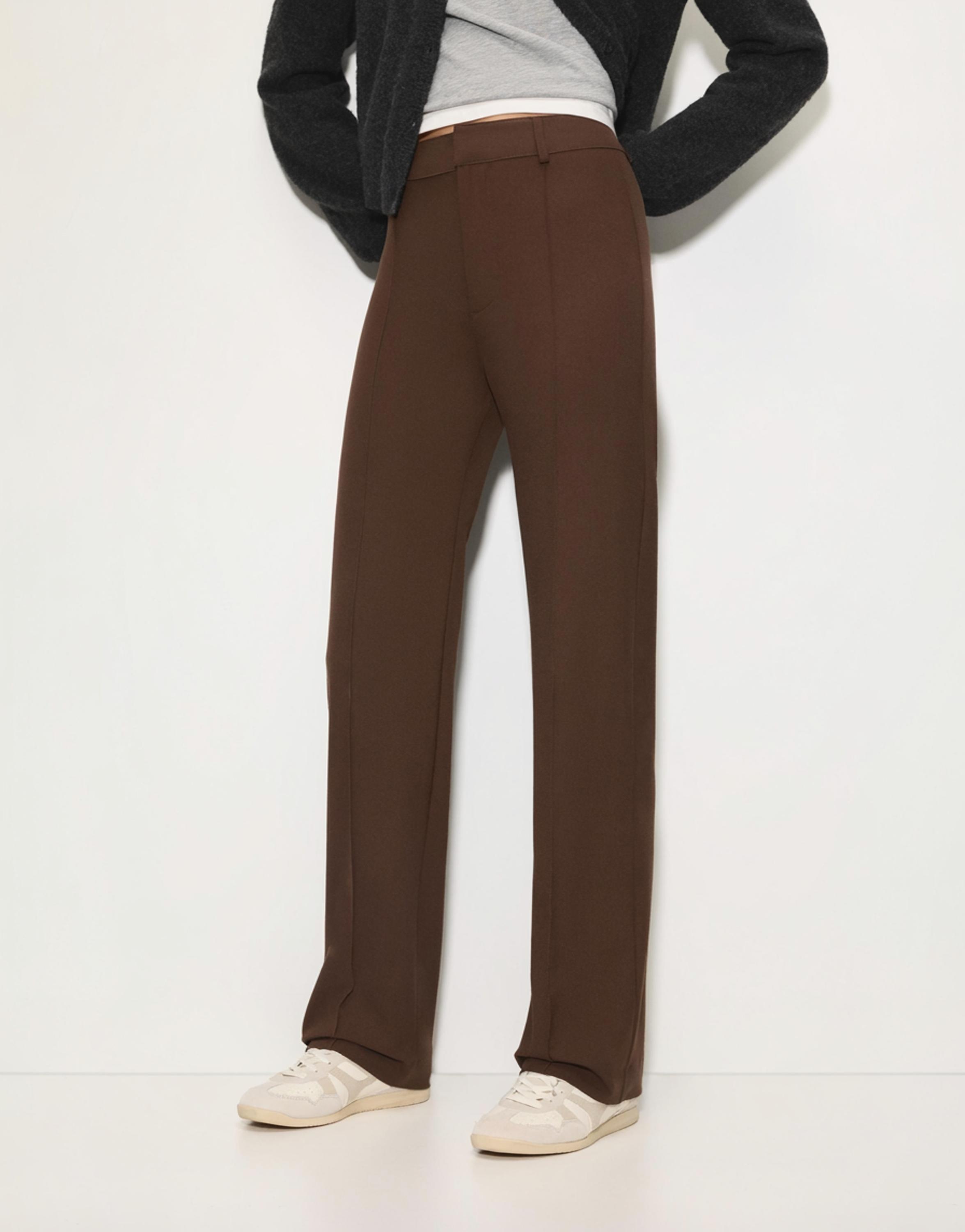 Smart trousers with seam detail — Brown