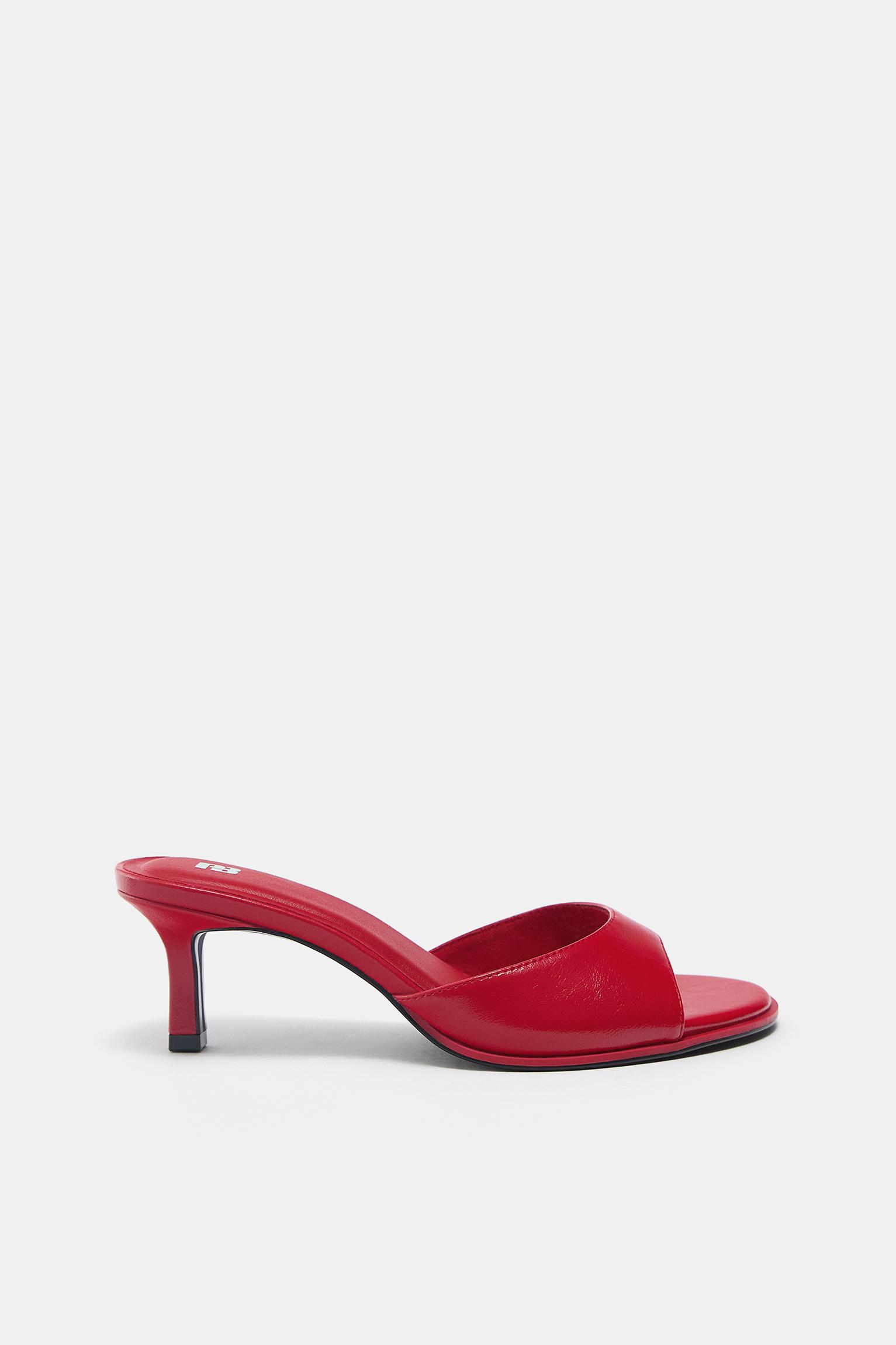 Mule high-heel sandals — Red