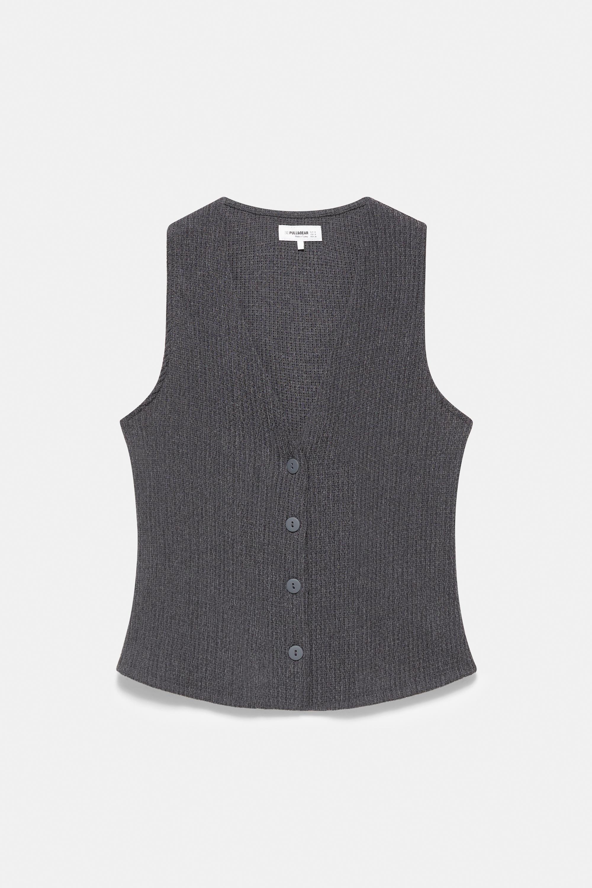 Crepe vest — Anthracite grey