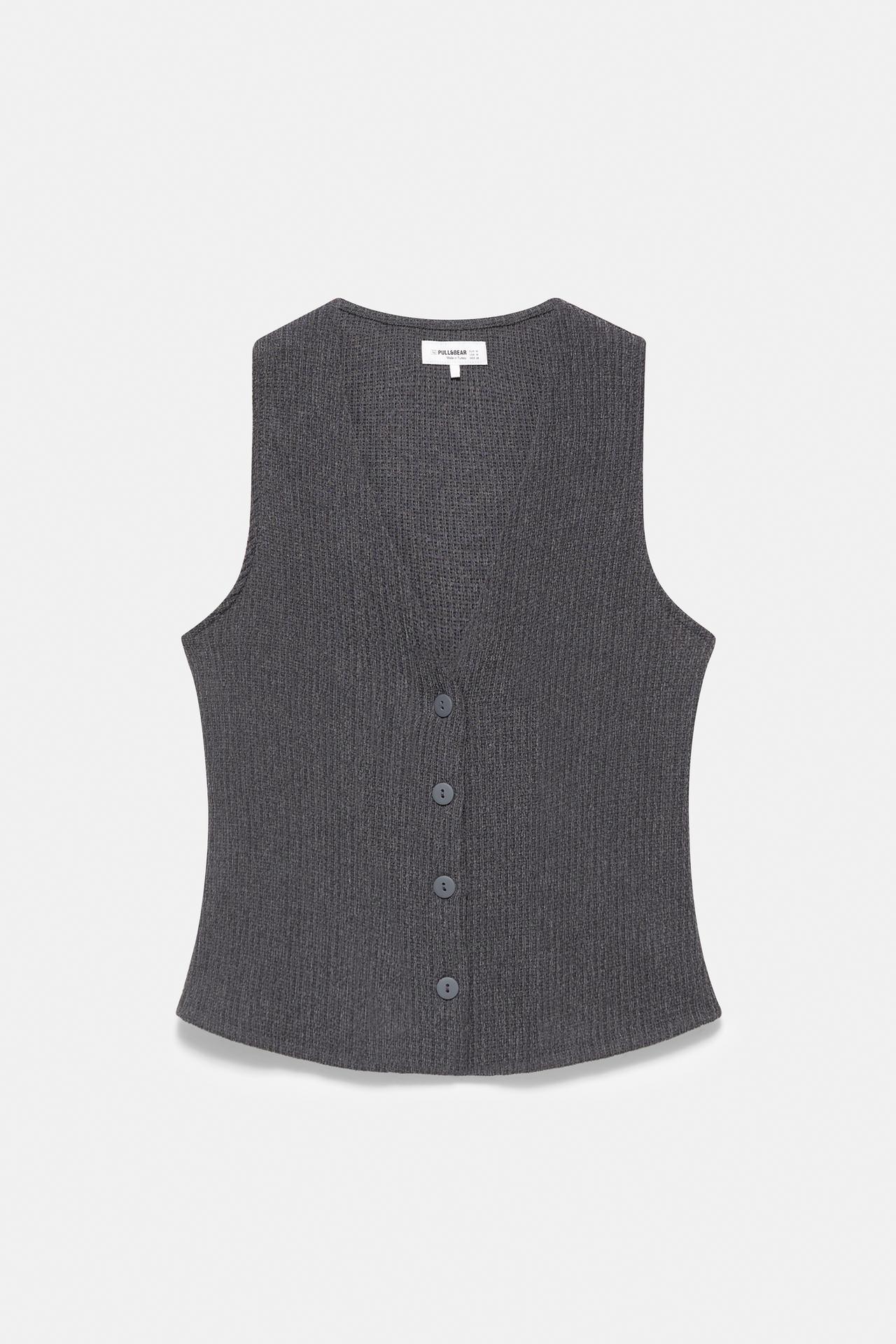 Crepe vest — Anthracite grey