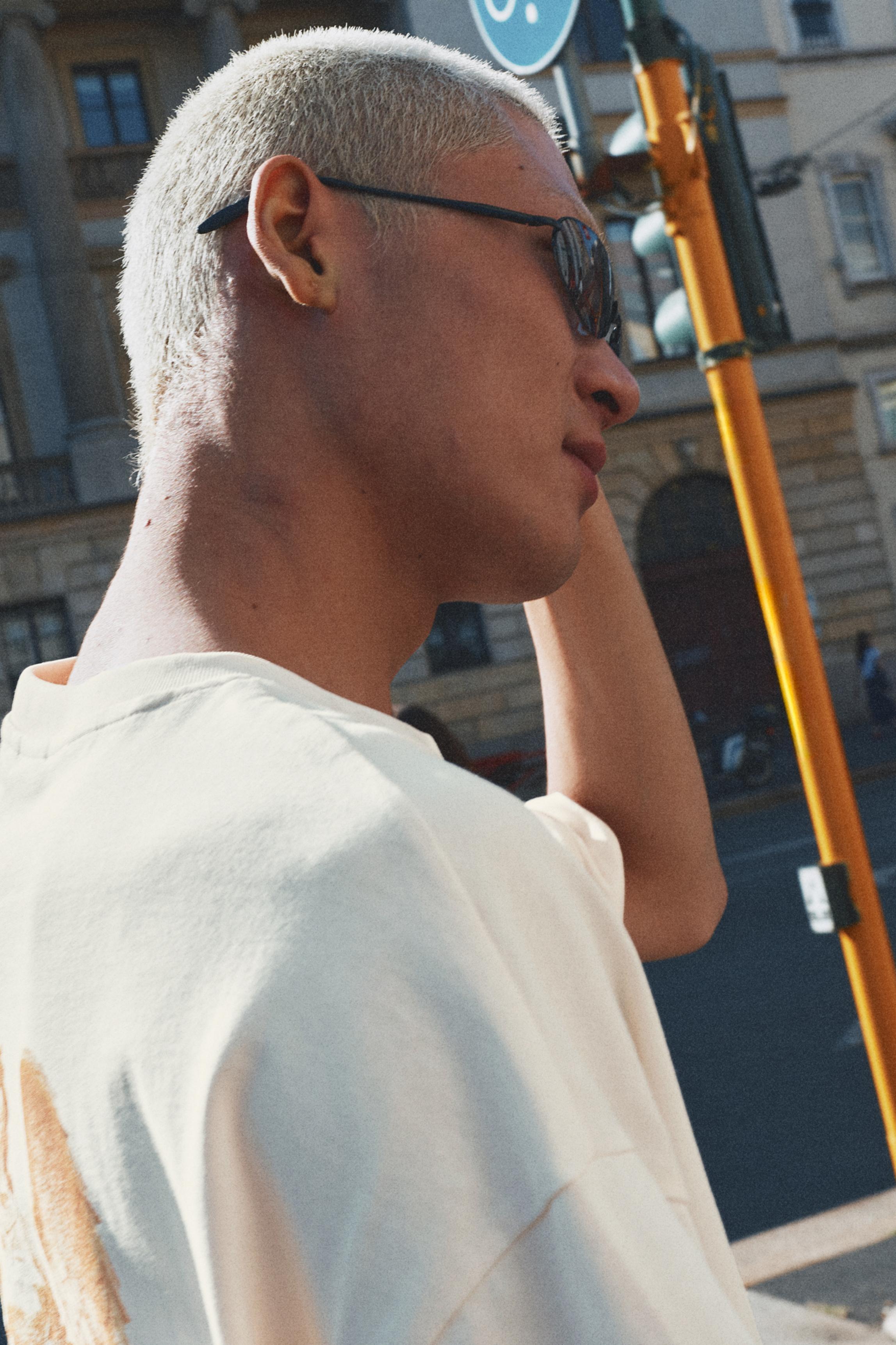 Relaxed fit slogan T-shirt — Sand