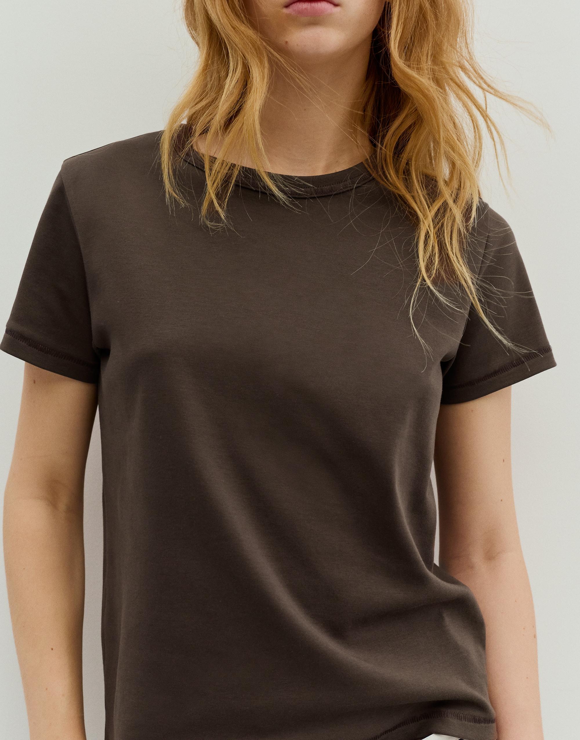 Basic short sleeve T-shirt — Brown