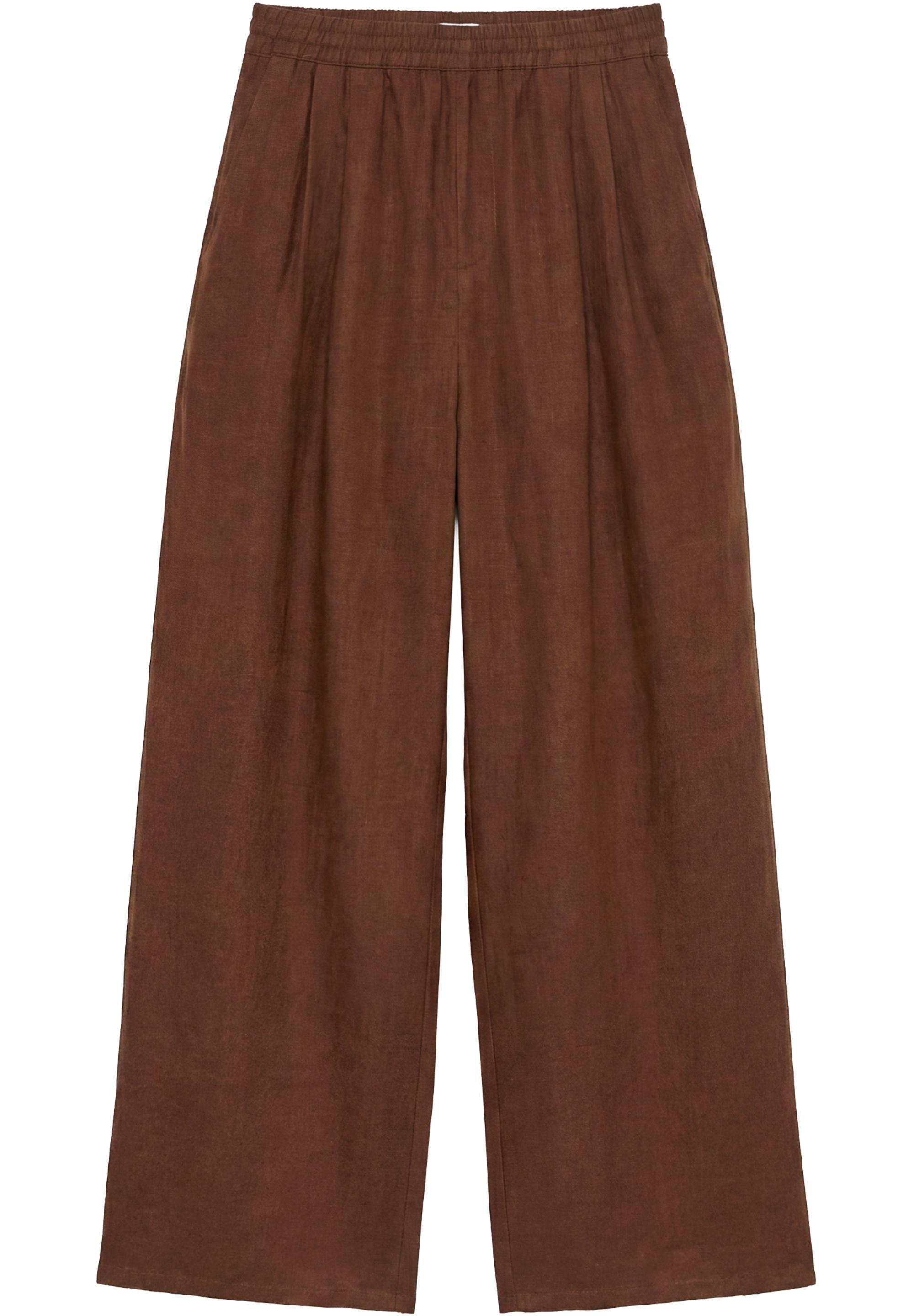 Flowing darted trousers — Brown