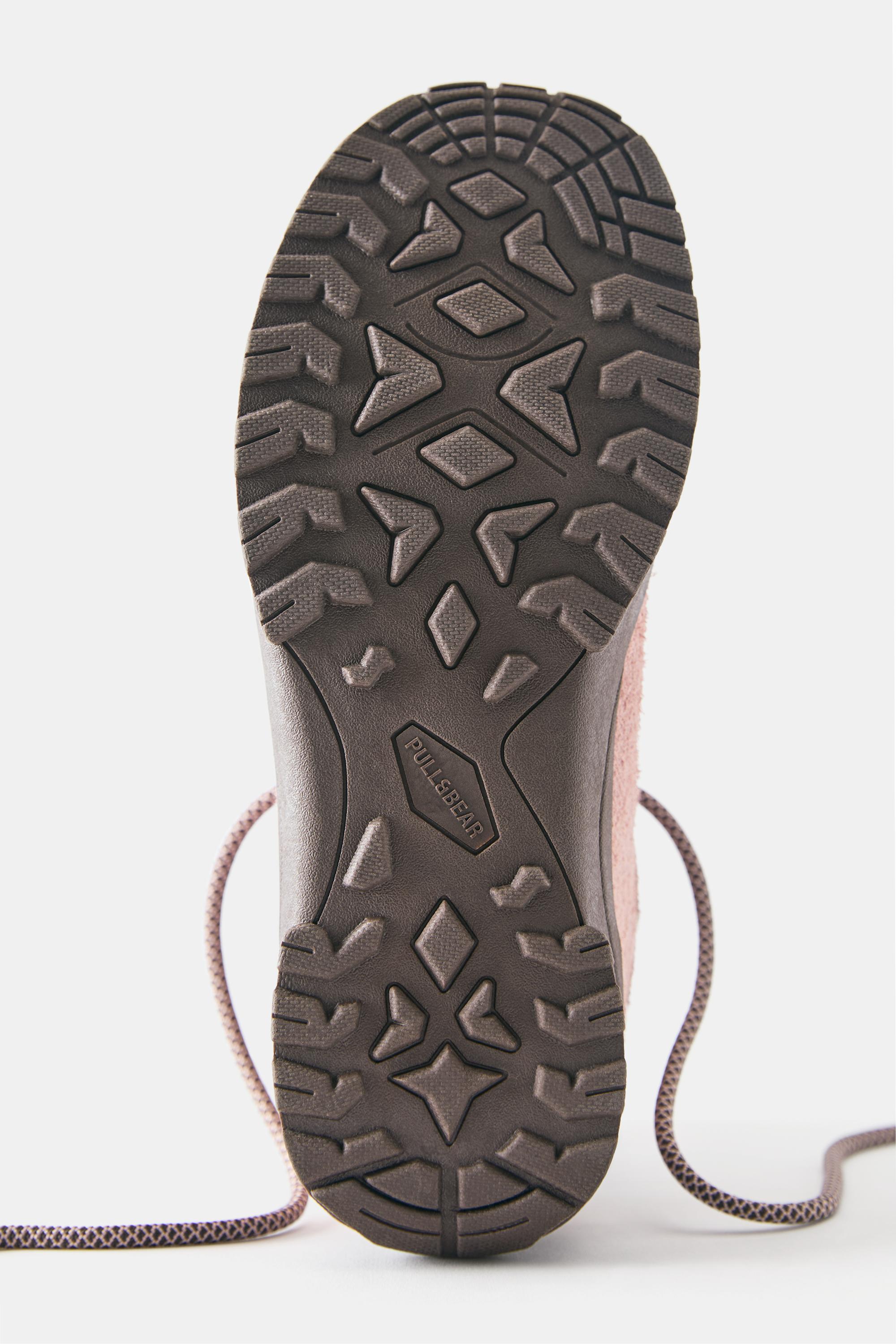 Leather trekking trainers — Pink