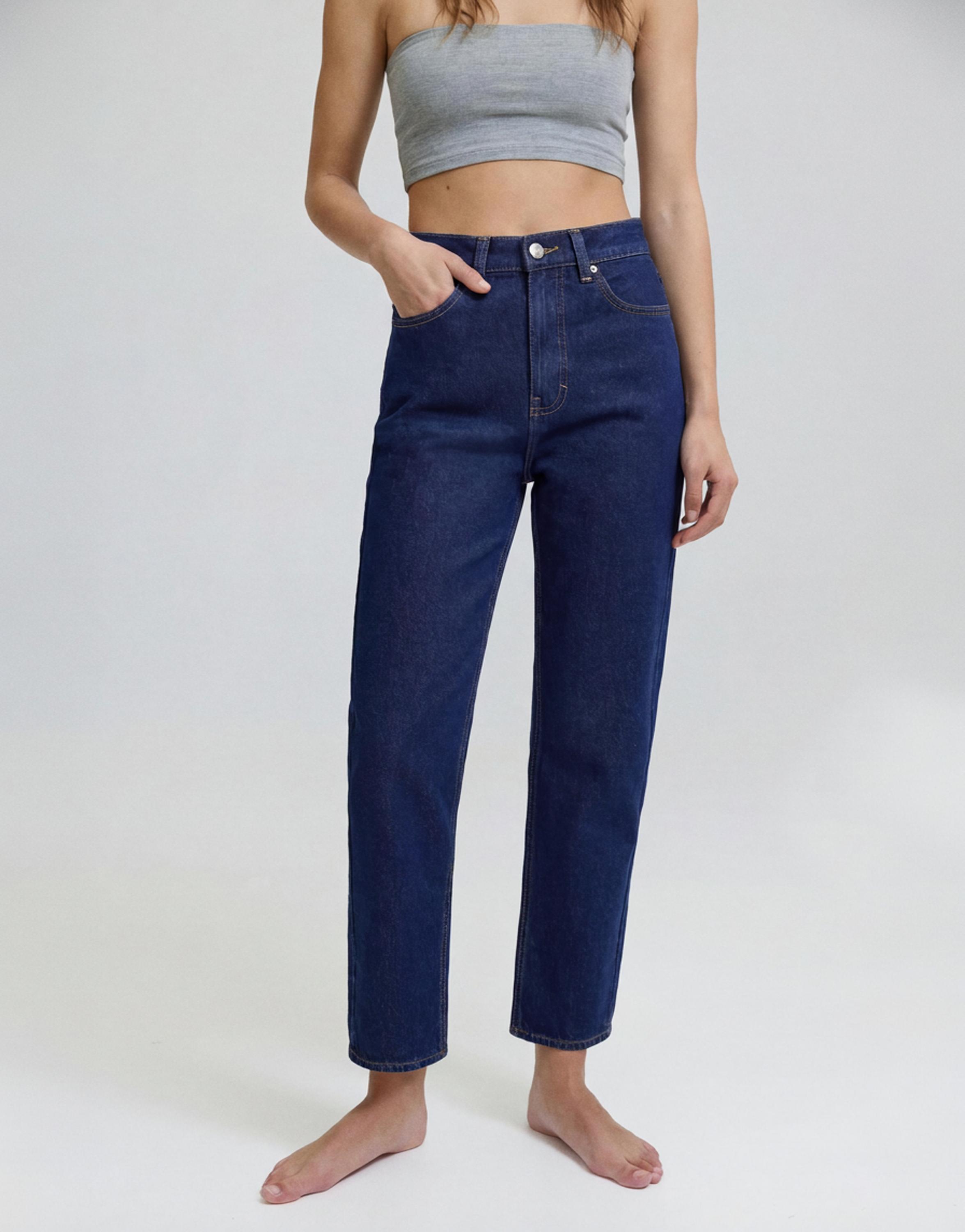 High-waist mom jeans — Navy